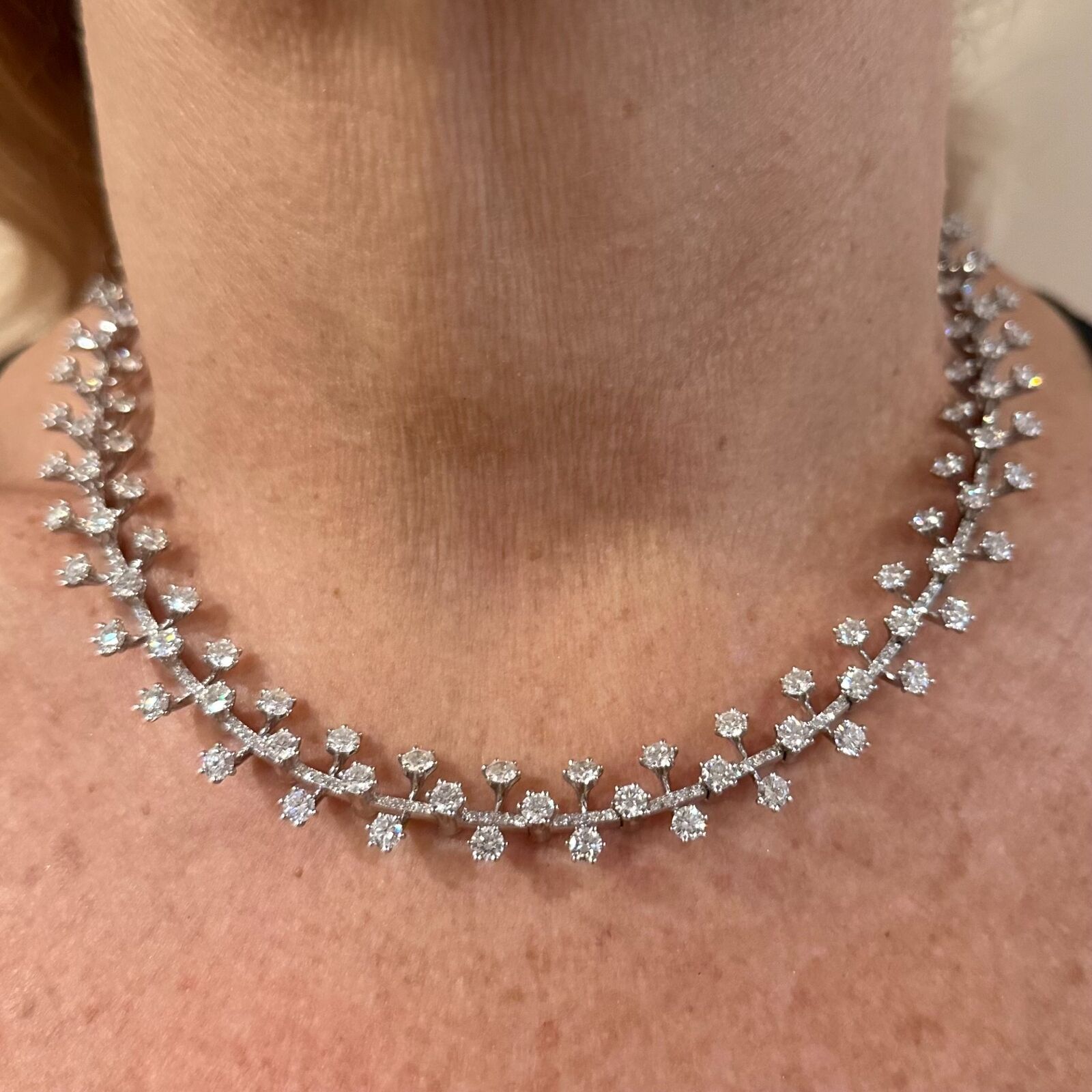 Authentic Tiffany & Co. Platinum Diamond Necklace & Earrings Set - Luxury Jewelry for Women, Perfect for Weddings, Anniversaries & Special Occasions