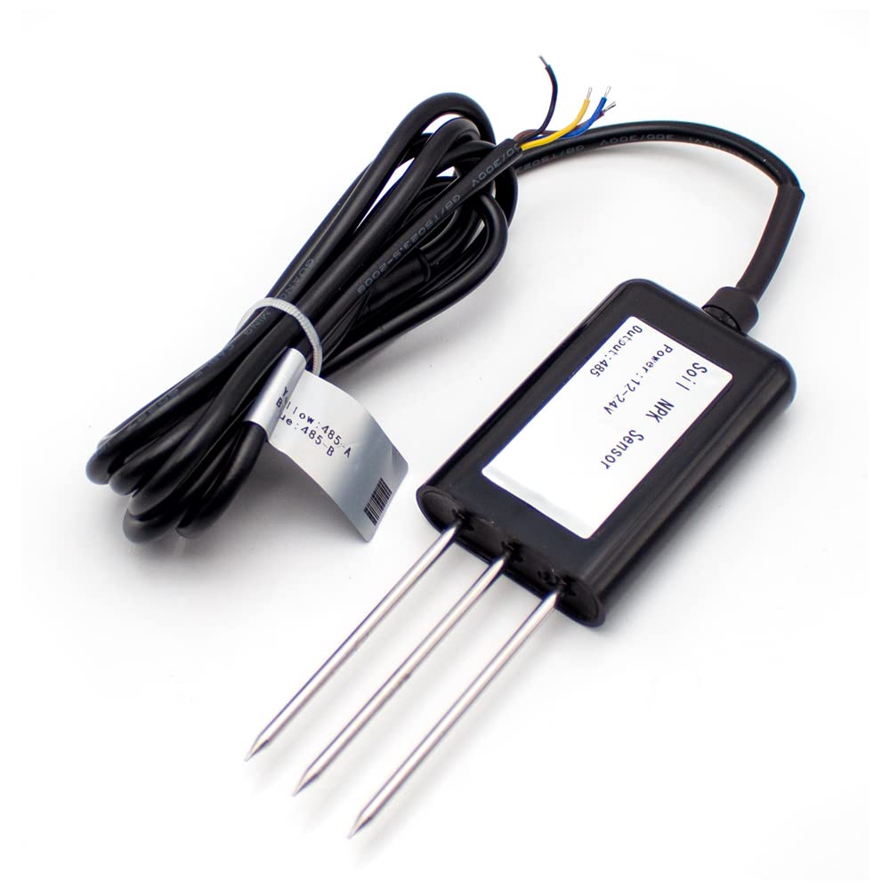 High-Precision NPK Soil Sensor with RS485 & IP68 - Digital Soil Tester for Agriculture, Greenhouse, and Hydroponics - Measure N/P/K Fertilizer Levels, Soil Fertility & Environmental Conditions (Perfect for Smart Farming, Precision Agriculture & Soil Analysis)