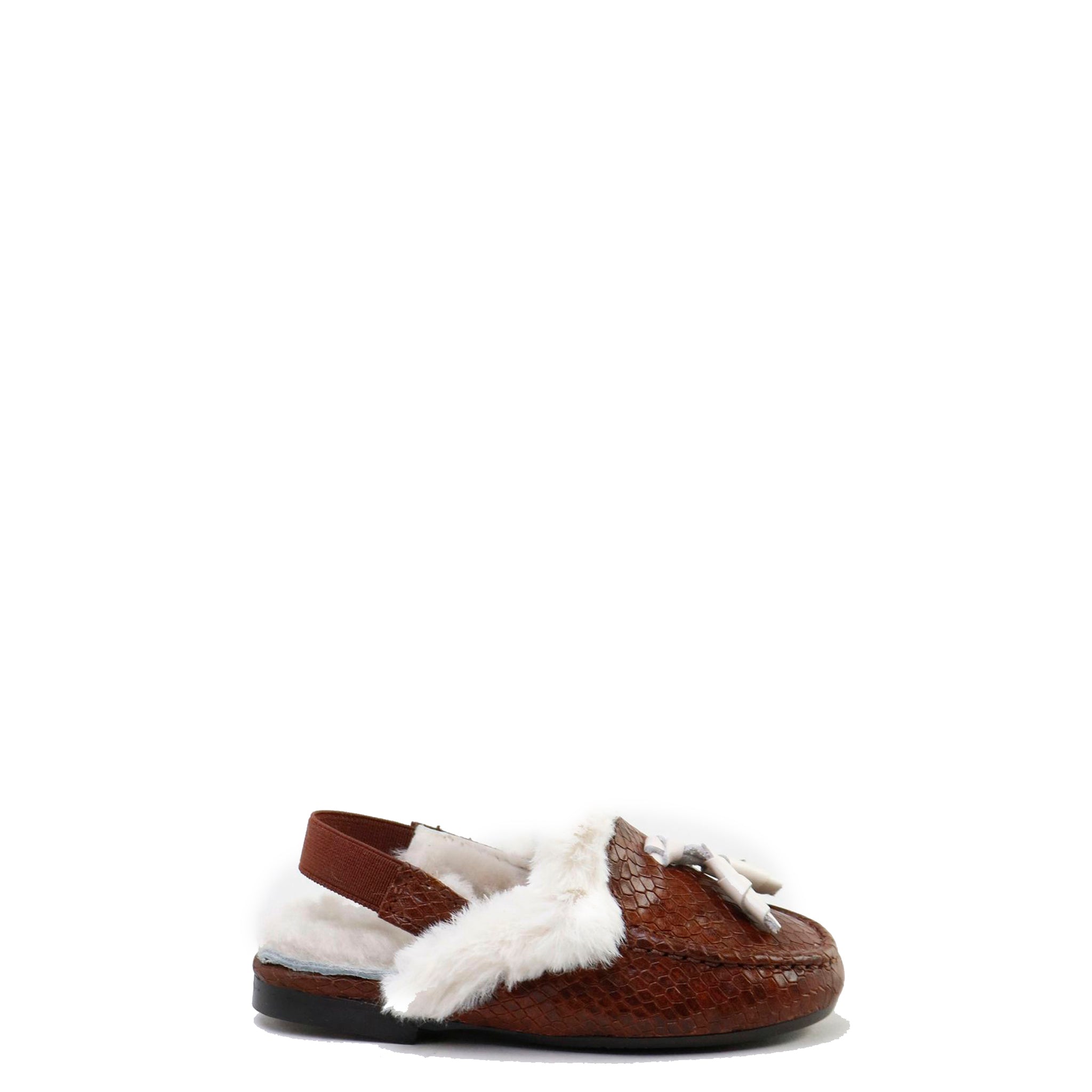 Brown Snakeskin and Fur Mule Slippers - Women's Comfortable House Shoes for Indoor & Outdoor Wear - Perfect for Lounging, Errands, and Casual Outings
