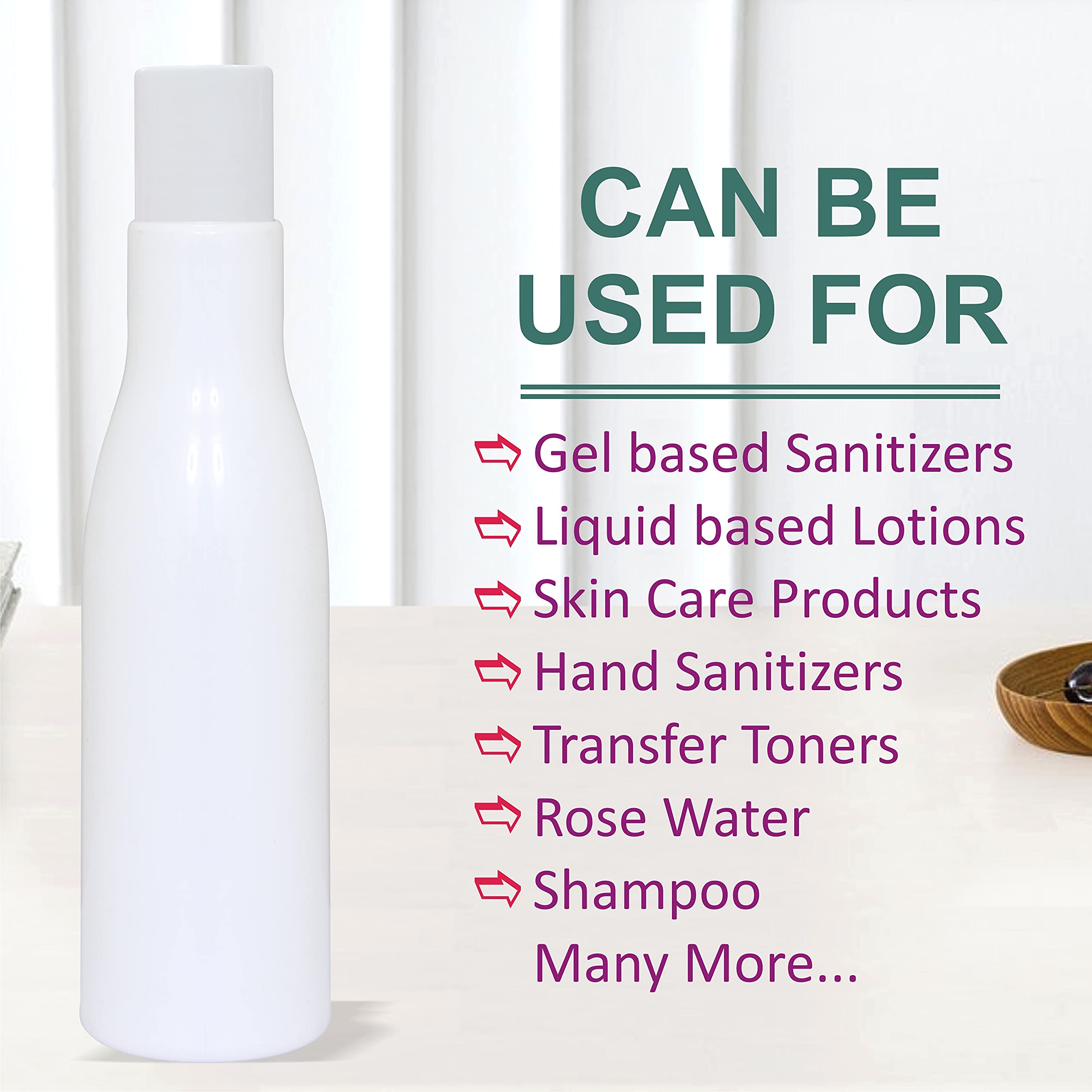 Zenvista 200ml Empty Cosmetic Bottles - Shampoo, Hair Oil, Sanitizer & Lotion Containers with White Cap/Dispenser (Pack of 3) | Travel-Friendly Refillable Containers for Home, Salon & DIY Beauty Products