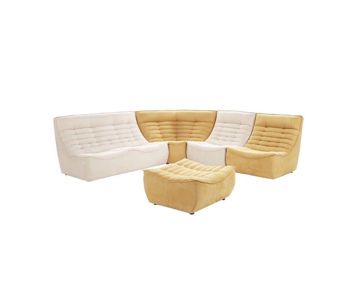 Diego 5-Piece Modular Sectional Sofa Set with Reversible Chaise - Modern L-Shaped Living Room Furniture for Small Spaces & Apartments