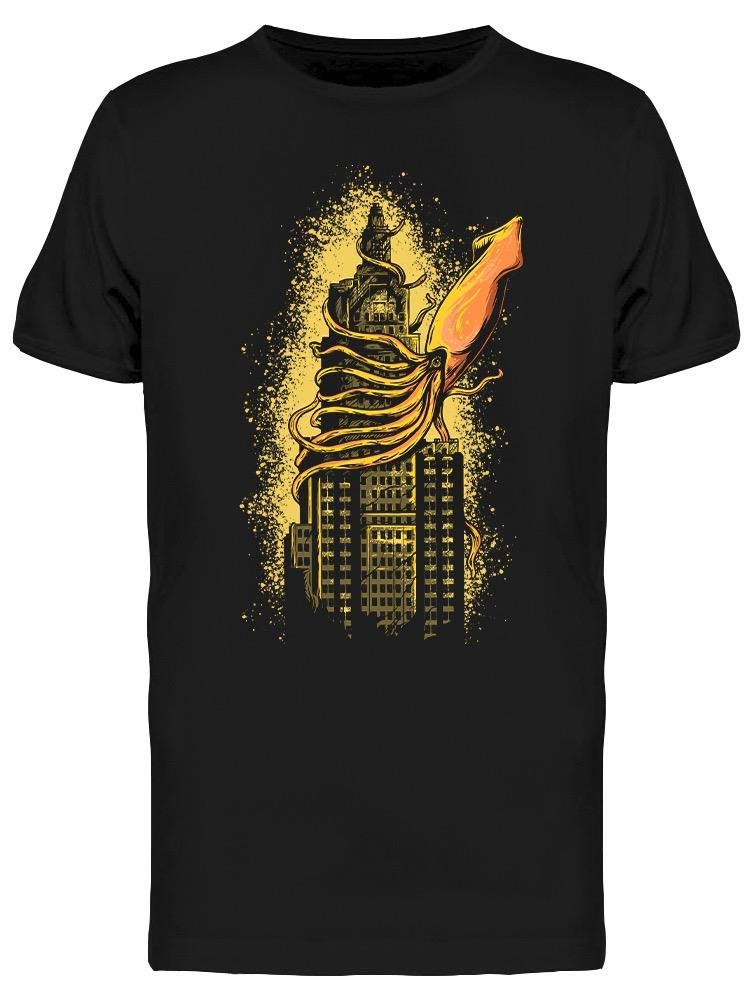 Smartprints Men's Squid Attacking The Building Graphic T-Shirt - Casual Streetwear for Everyday Wear & Unique Gifts