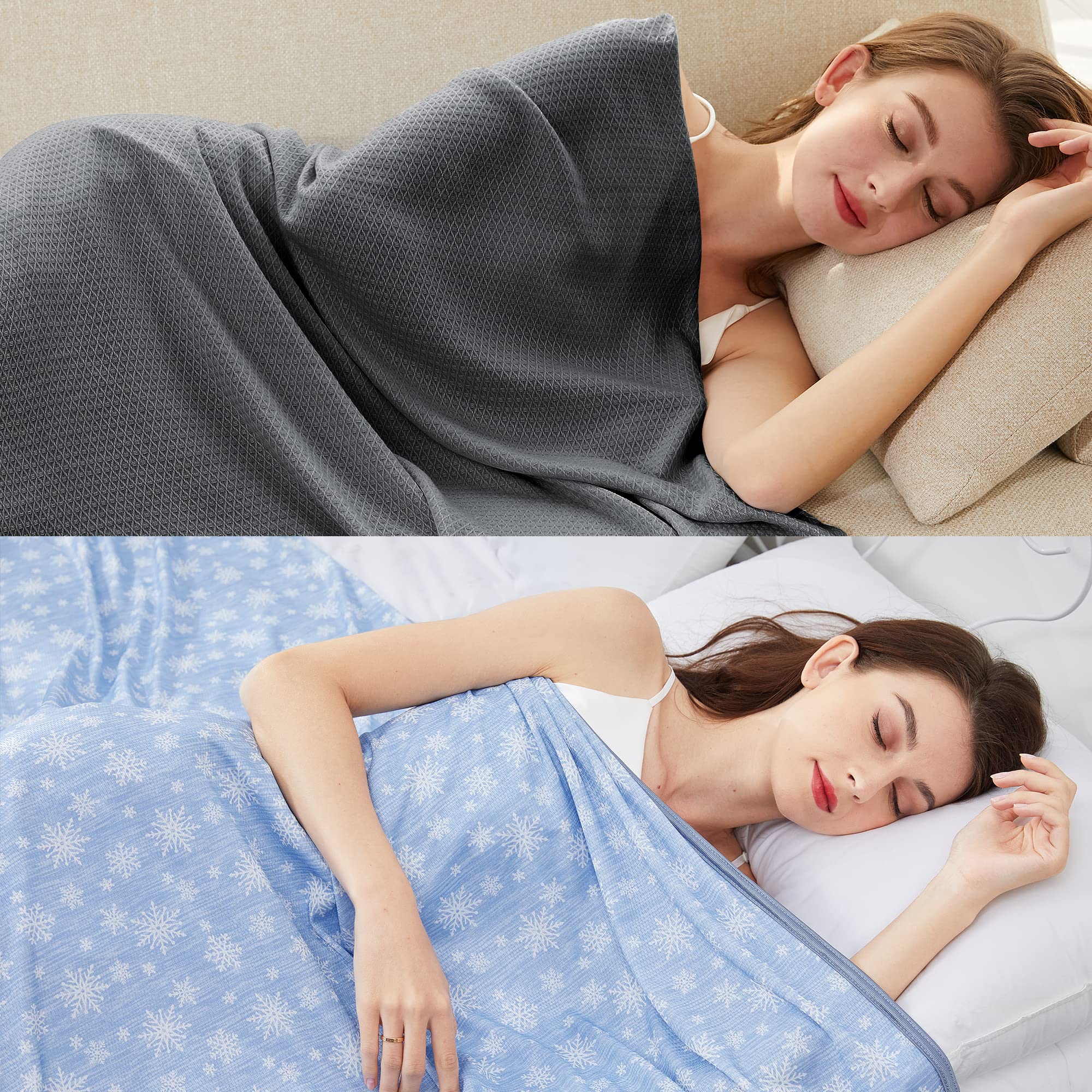 Cooling Blanket for Hot Sleepers - AmyHomie Lightweight Summer Bamboo Blanket with Japanese Cold Fiber Technology | Twin & Queen Size | Heat Transfer for Cool Sleep | Perfect for Bedroom, Office Nap & Travel