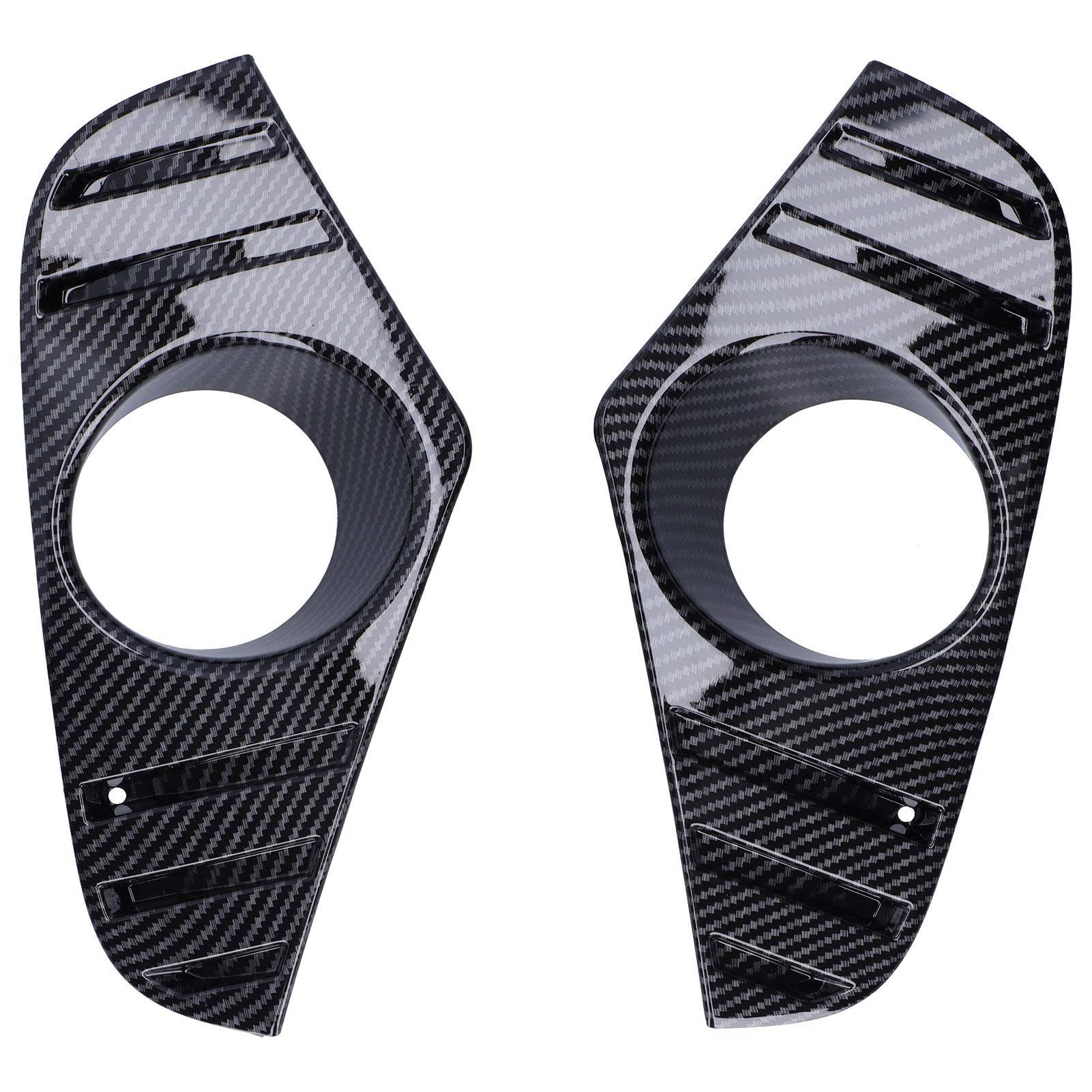 **Ymiko 2Pcs Carbon Fiber Fog Light Covers - Compatible with 2019-2021 Models | Durable Front Lamp Decorative Trims for Enhanced Style & Protection | Perfect for Off-Roading, Night Driving & Car Customization**
