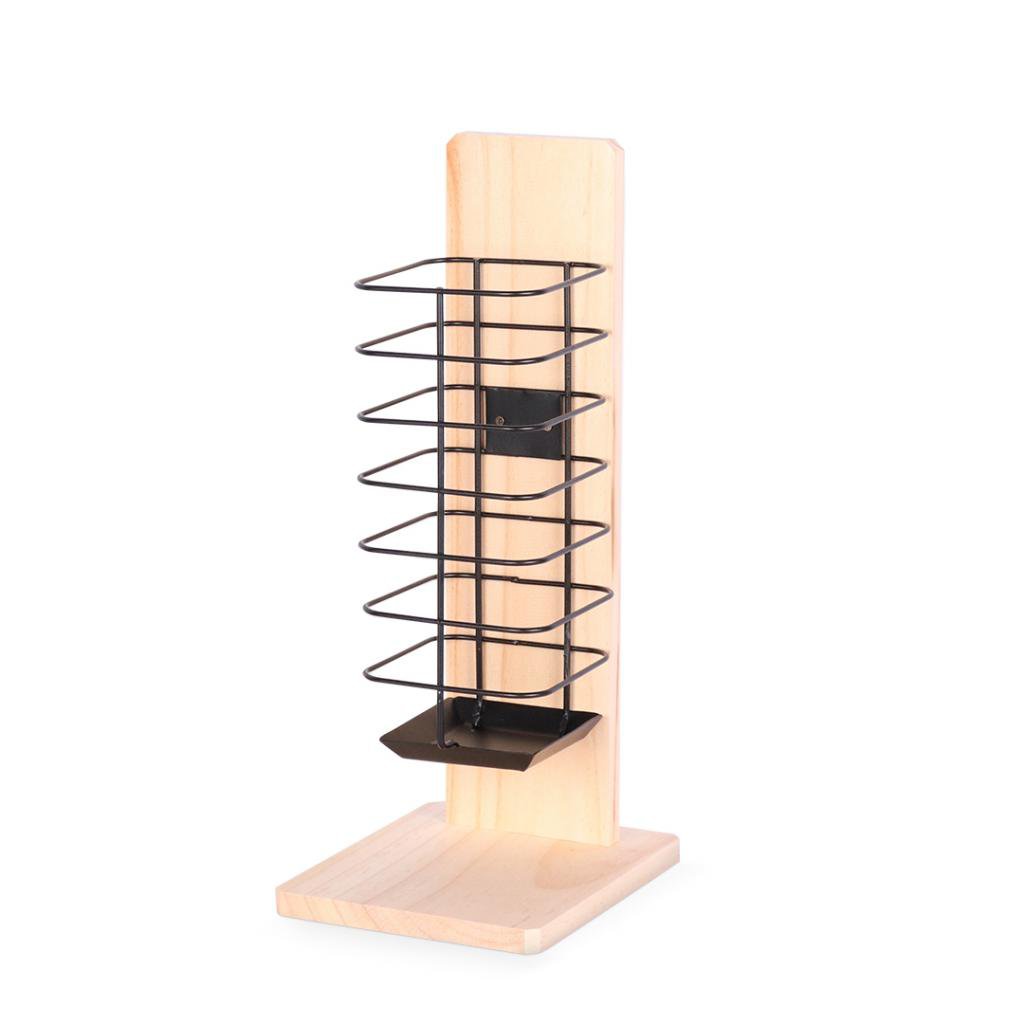 DUVO PLUS Wooden Hay Rack for Rabbits & Small Animals - Black Metal Frame (14x18x37cm) - Durable Small Pet Feeder for Cages, Hutches & Outdoor Use - Perfect for Guinea Pigs, Hamsters & Chinchillas