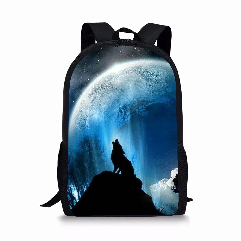 Lightweight Travel Backpack with Wolf Print - Durable Casual Daypack for Men & Women - Perfect for Hiking, School, and Everyday Use
