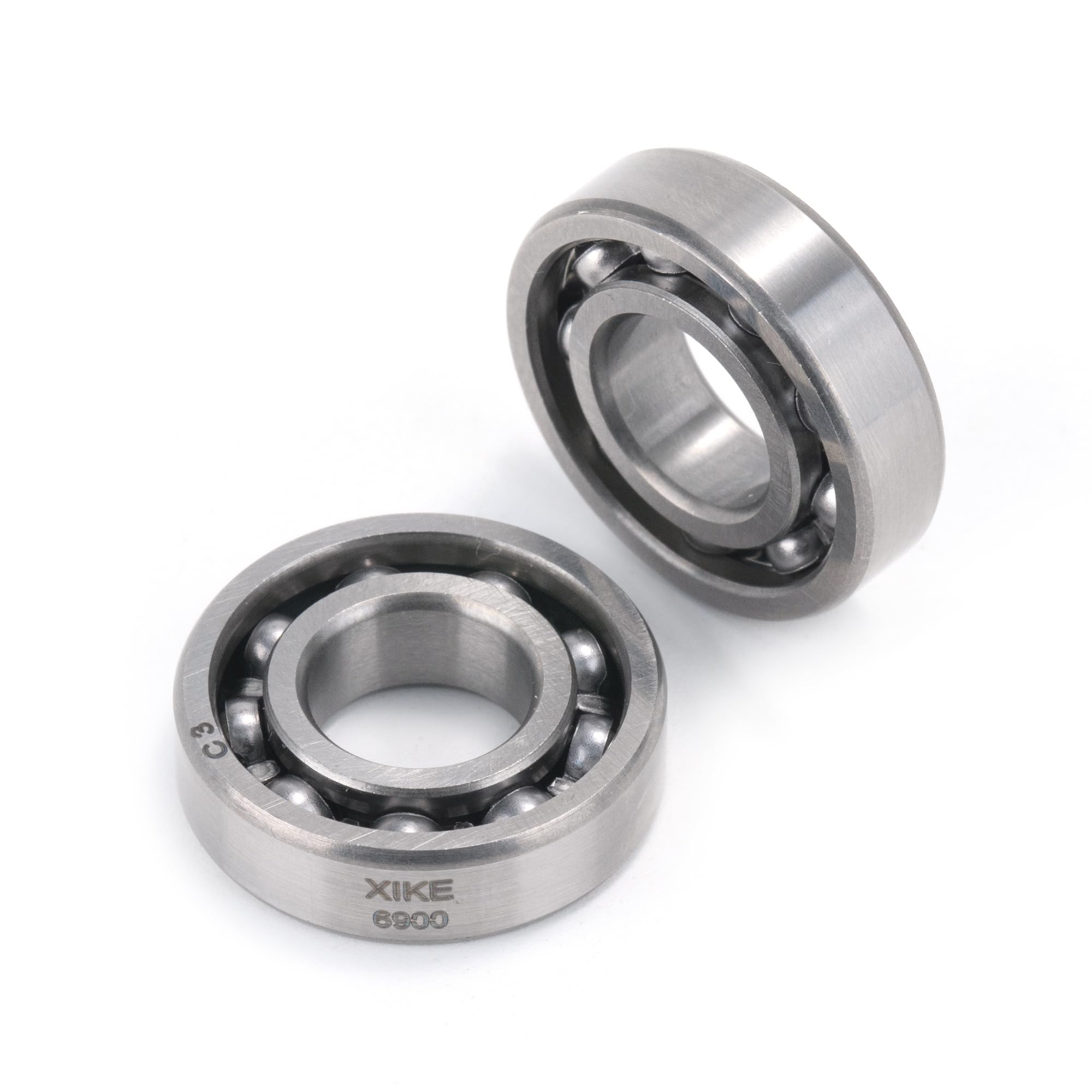 XIKE 2 Pack 10x22x6mm 6900-C3 Deep Groove Ball Bearings, Chrome Steel Open C3 Clearance Industrial Bearings for Wheels, Pumps, Gears - Perfect for Machinery, Automotive, and Heavy Equipment Applications