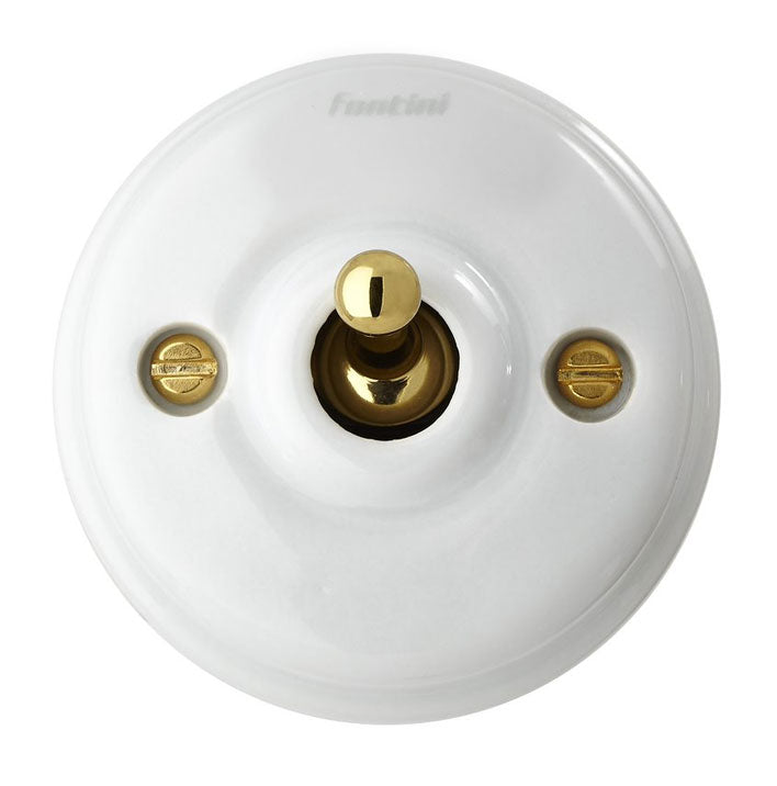 Dimmable Porcelain and Brass Light Switch - Perfect for Bedrooms, Living Rooms, and Home Decor