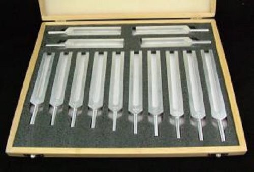 Premium 14-Piece Tuning Fork Set with Wooden Box & Mallet (A=426.6Hz) - Perfect for Sound Therapy, Music Education, and Chakra Healing
