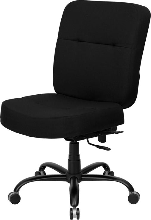 FLASH HERCULES Series Big & Tall 400 lb. Capacity Black Fabric Executive Swivel Ergonomic Office Chair with Rectangular Back - Perfect for Home Office, Gaming, and Heavy-Duty Workspaces