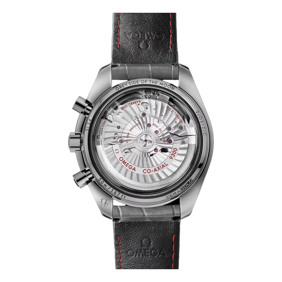 Omega Speedmaster Dark Side of the Moon Co-Axial Chronometer Chronograph 44.25mm Men's Watch with Meteorite Dial & Leather Strap - Luxury Moonphase Timepiece for Space Enthusiasts & Professional Collectors