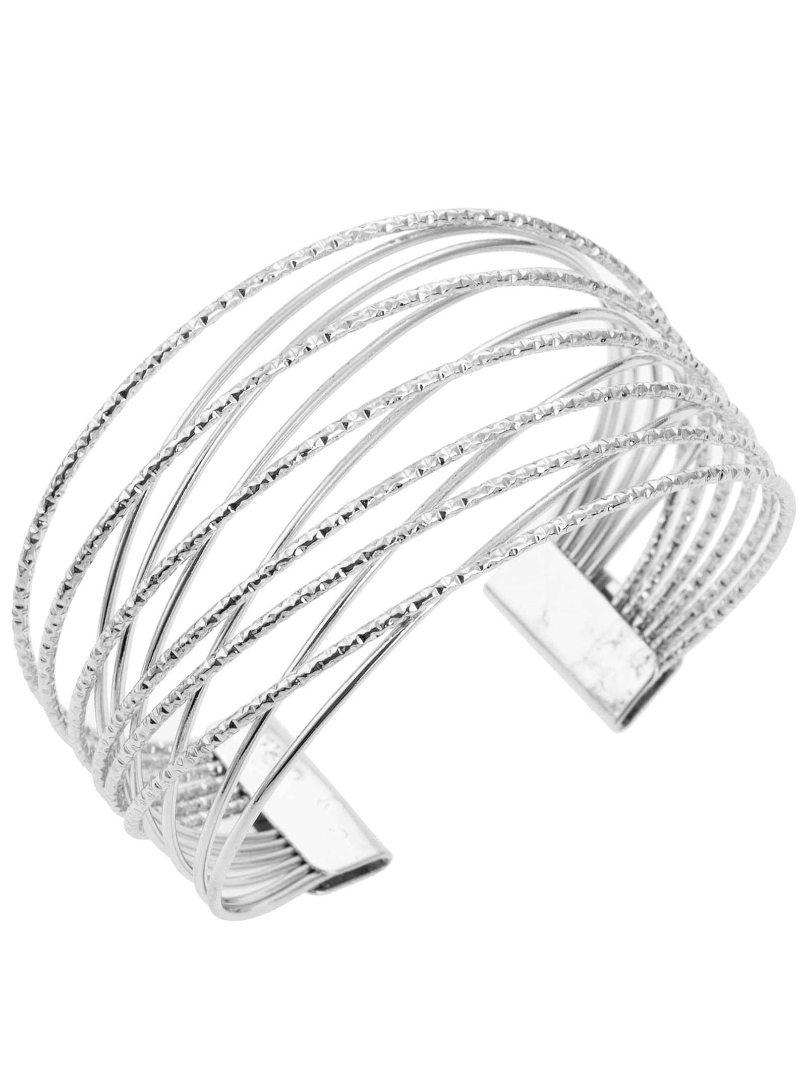 Rose Gold Open Bangle Bracelet for Women - Multi-Layer Cross Wire Cuff Bracelet Jewelry Gift for Best Friend, Birthday, Anniversary | Elegant Everyday Wear & Special Occasion Accessory