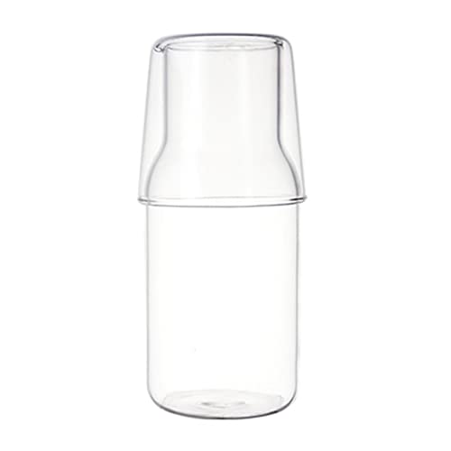 **Insulated Glass Water Bottle & Carafe Set - 32oz BPA-Free Hot & Cold Water Pitcher with Tumbler for Bedside, Office, Gym - Leakproof, High Temperature Resistant (Blue)**    *Perfect for staying hydrated at home, work, or workouts - keeps drinks hot/cold for hours!*