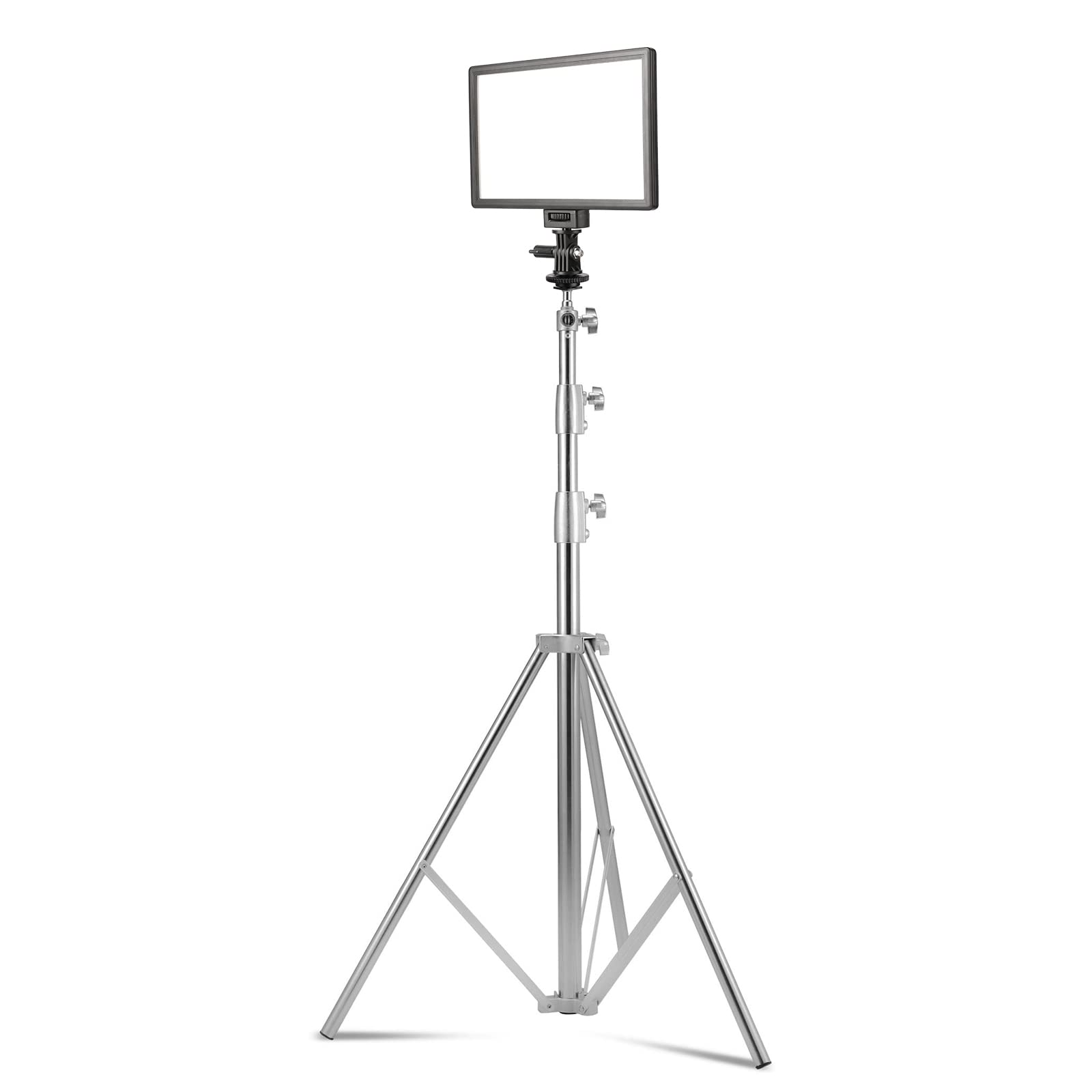 Ultra-Thin LED Video Light Panel with LCD Display - Dimmable Bi-Color 3300K-5600K, CRI95+ Soft Lighting - Includes 110