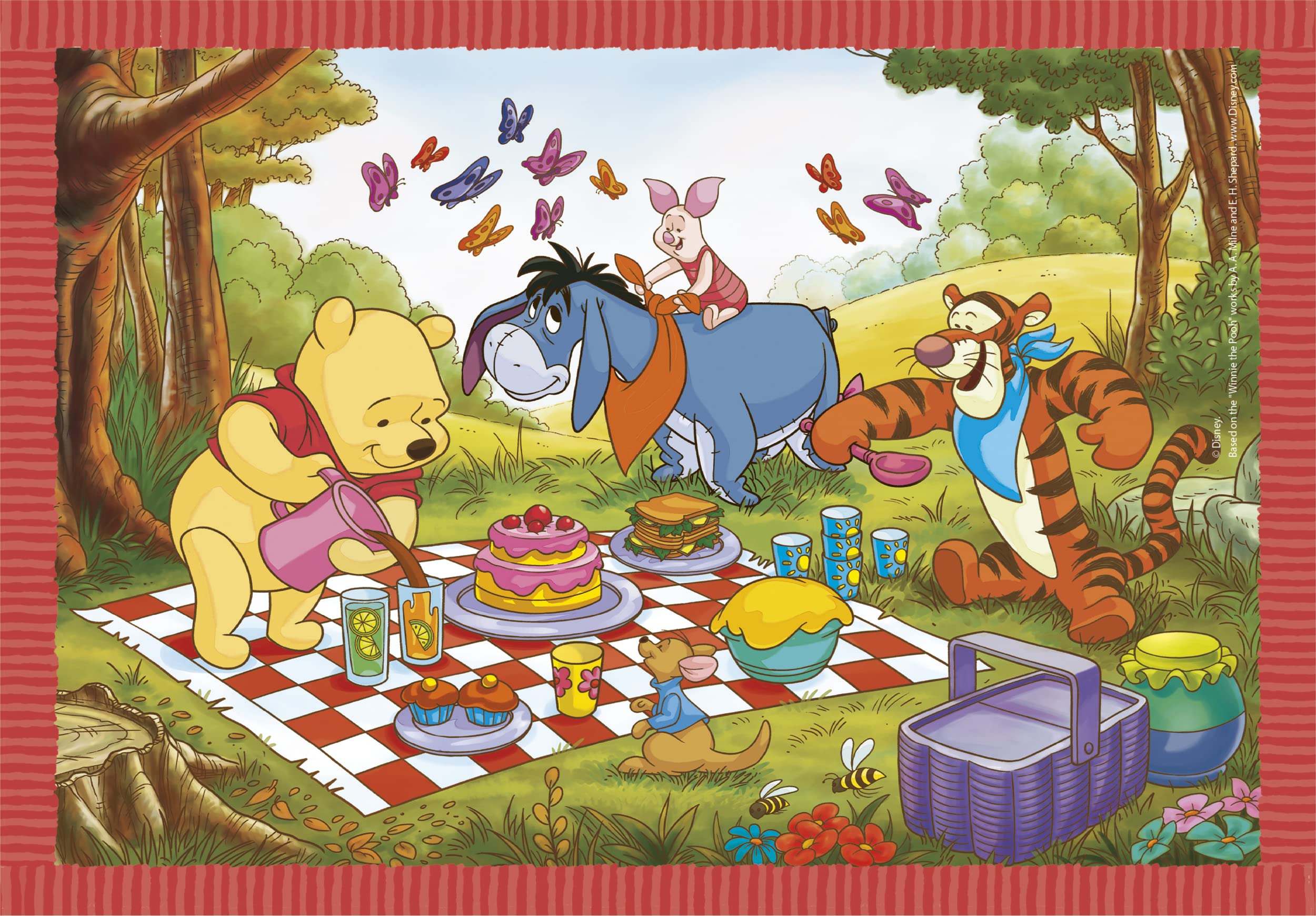 Clementoni Supercolor 4-in-1 Progressive Puzzle Set - Disney Winnie The Pooh (12/16/20/24 Pieces) - Educational Jigsaw Puzzles for Kids Ages 3+ - Cartoon Animal Theme - Made in Italy - Perfect for Preschool Learning & Family Game Night