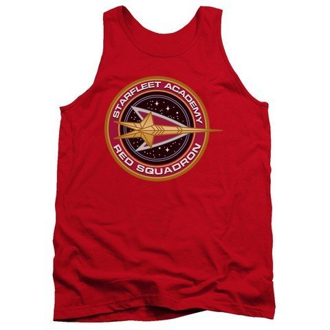 Star Trek Red Squadron Adult Tank Top for Men & Women - Comfortable Cotton Sleeveless Shirt - Small Size Red - Perfect for Cosplay, Conventions & Sci-Fi Fans