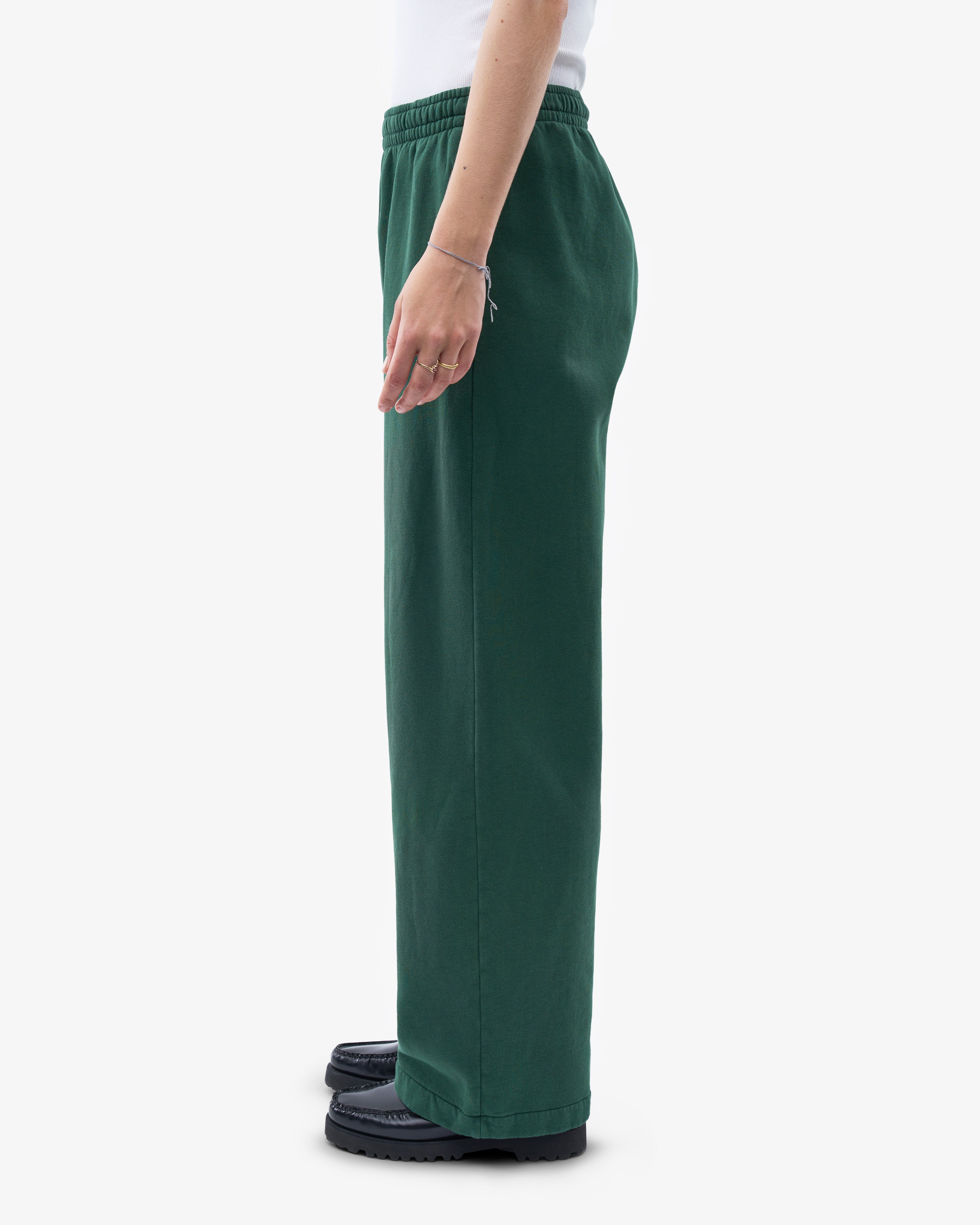 Organic Straight Leg Sweatpants for Women - Soft Emerald Green Joggers - Perfect for Yoga, Lounge & Casual Wear