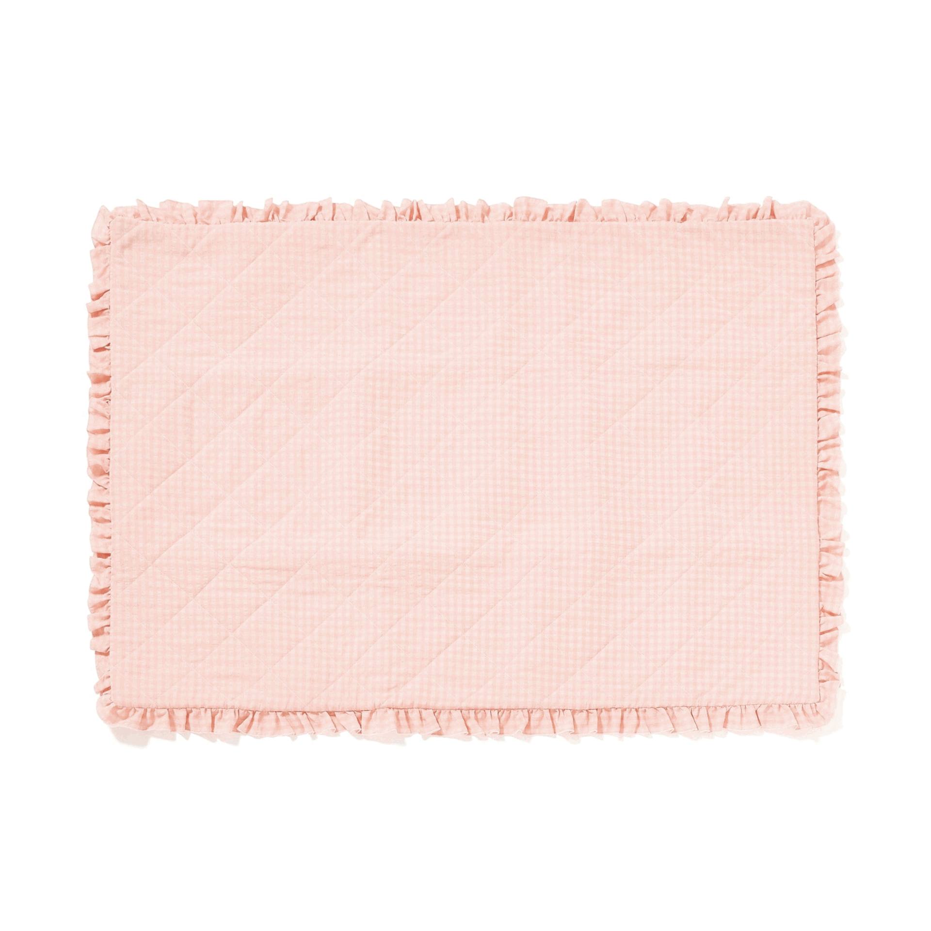 Frill Check Leisure Sheet 1400×1000 Pink - Soft & Comfortable Bedding for Home, Hotel, or Travel Use