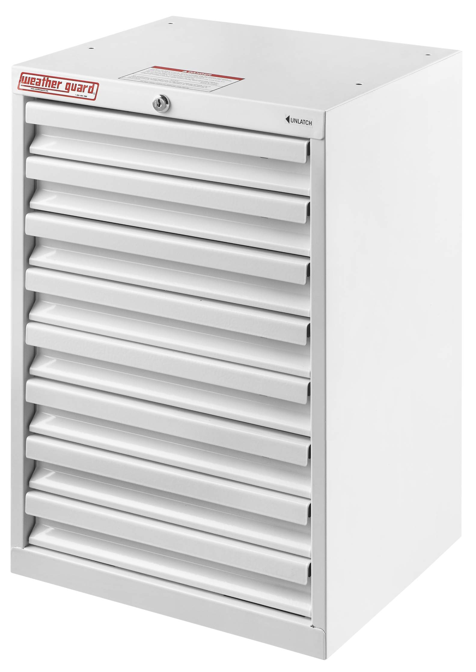 WEATHERGUARD 9928302 8-Drawer Tall Storage Cabinet - Heavy Duty Metal Tool Organizer for Garage, Workshop & Industrial Use