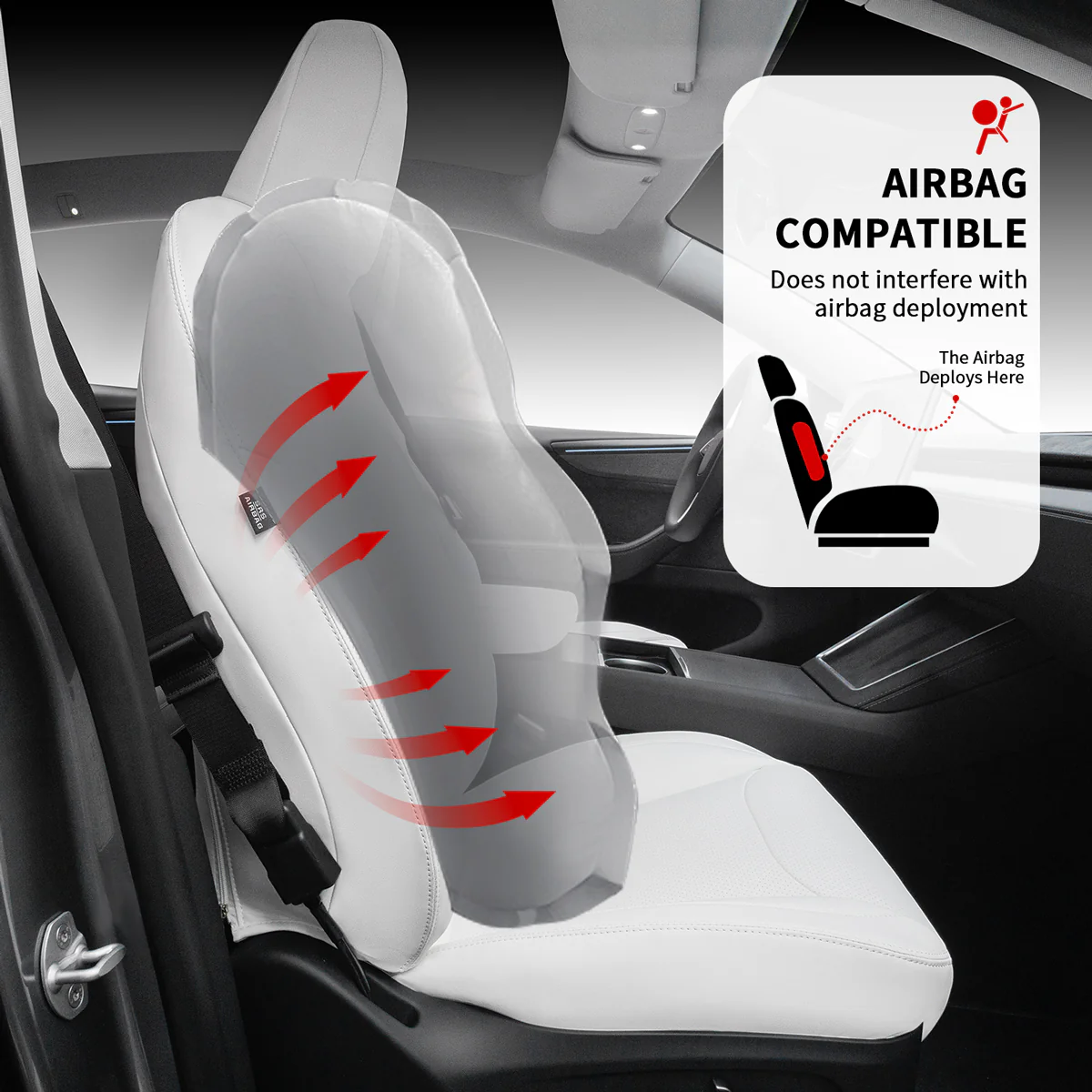 Premium Custom Fit Tesla Seat Covers for Model 3 & Model Y (2017-2025) - Waterproof, Breathable & Anti-Slip - Enhanced Comfort & Interior Protection - Perfect for Road Trips, Daily Commute & Pet Owners