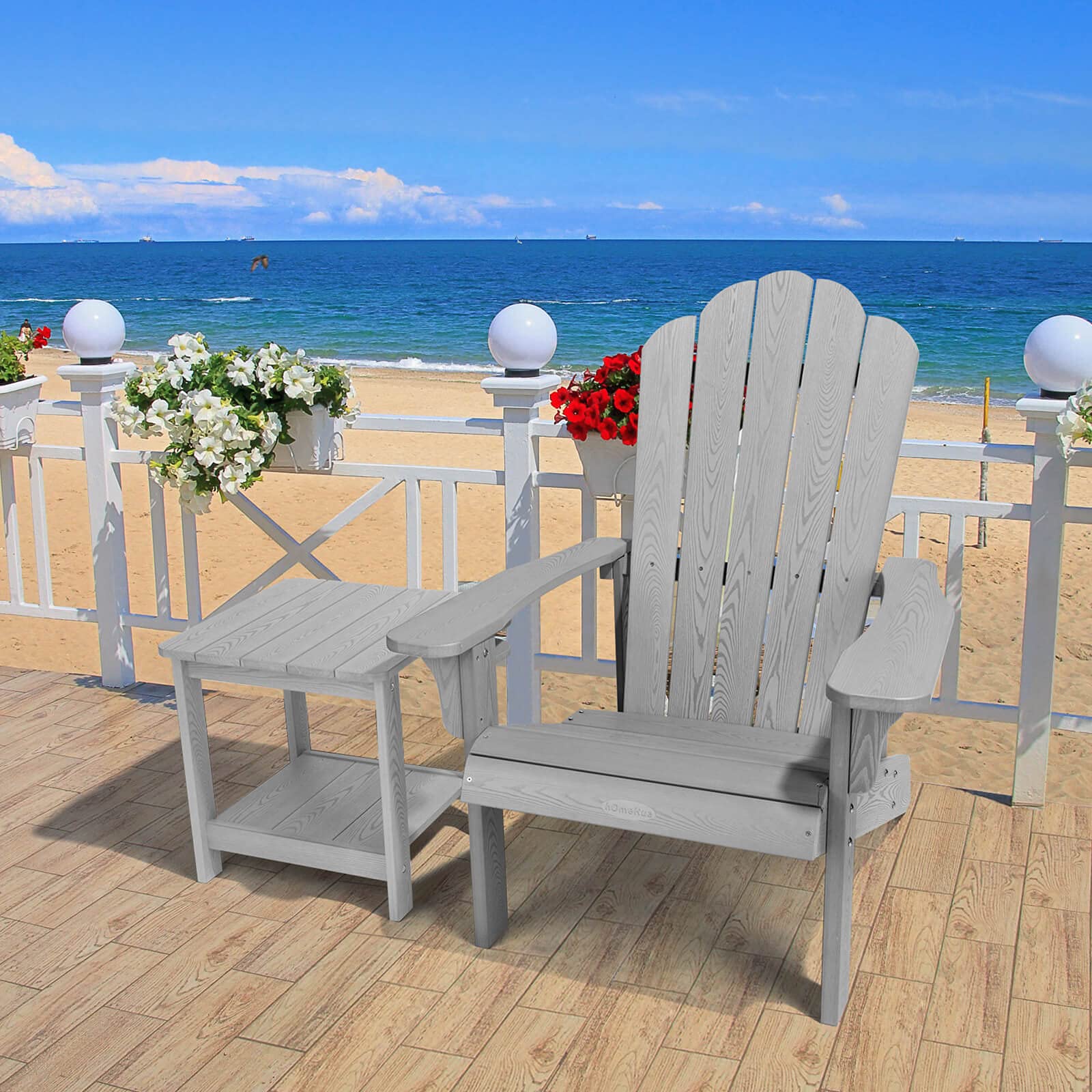 **Weather-Resistant Hard Plastic Adirondack Chair with Cup Holder – Easy to Assemble & Maintain – Comfortable Outdoor Chair for Patio, Backyard, Deck & Fire Pit – Gray – Perfect for Relaxing, Lounging & Entertaining Outdoors**