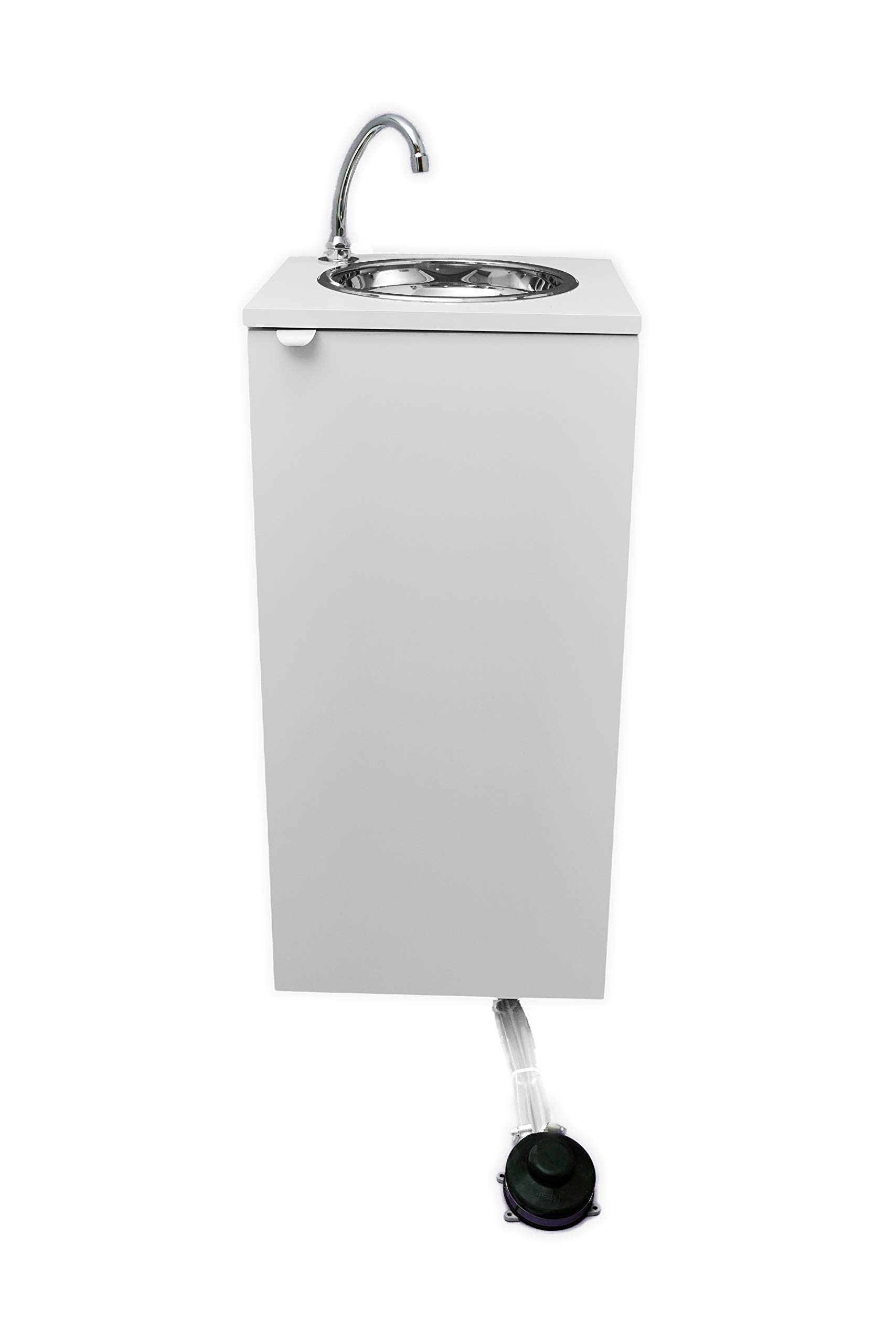 Fregadero portátil independiente sin agua ni electricidad, certificado, modelo básico blanco - Ideal para camping, eventos y cocinas pequeñas
