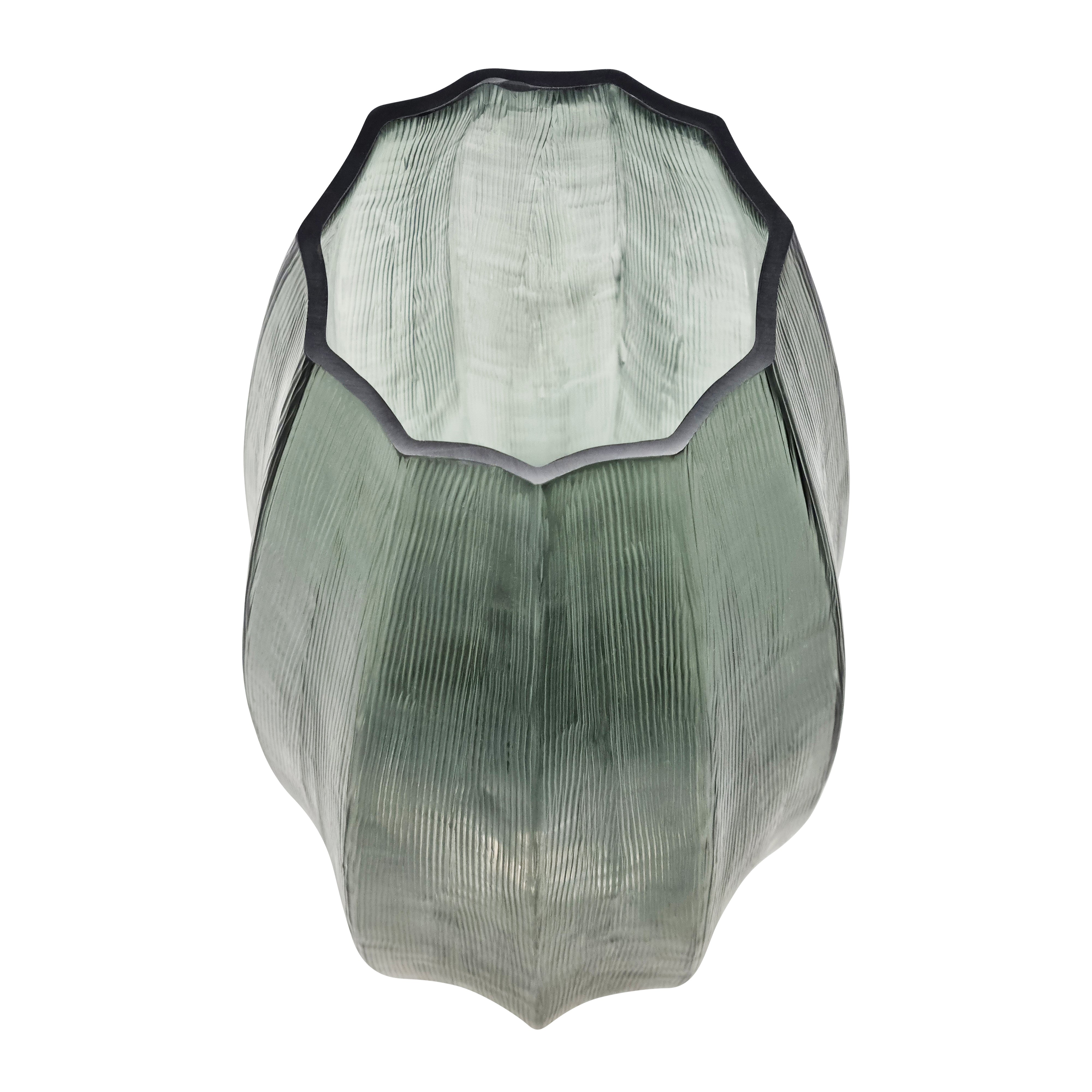 Premium Diana Glass Vase - Large 25x40cm (10x16 inches) Handmade Seaweed Design - Elegant Home Decor for Living Room, Wedding Centerpiece, and Luxury Gift Idea