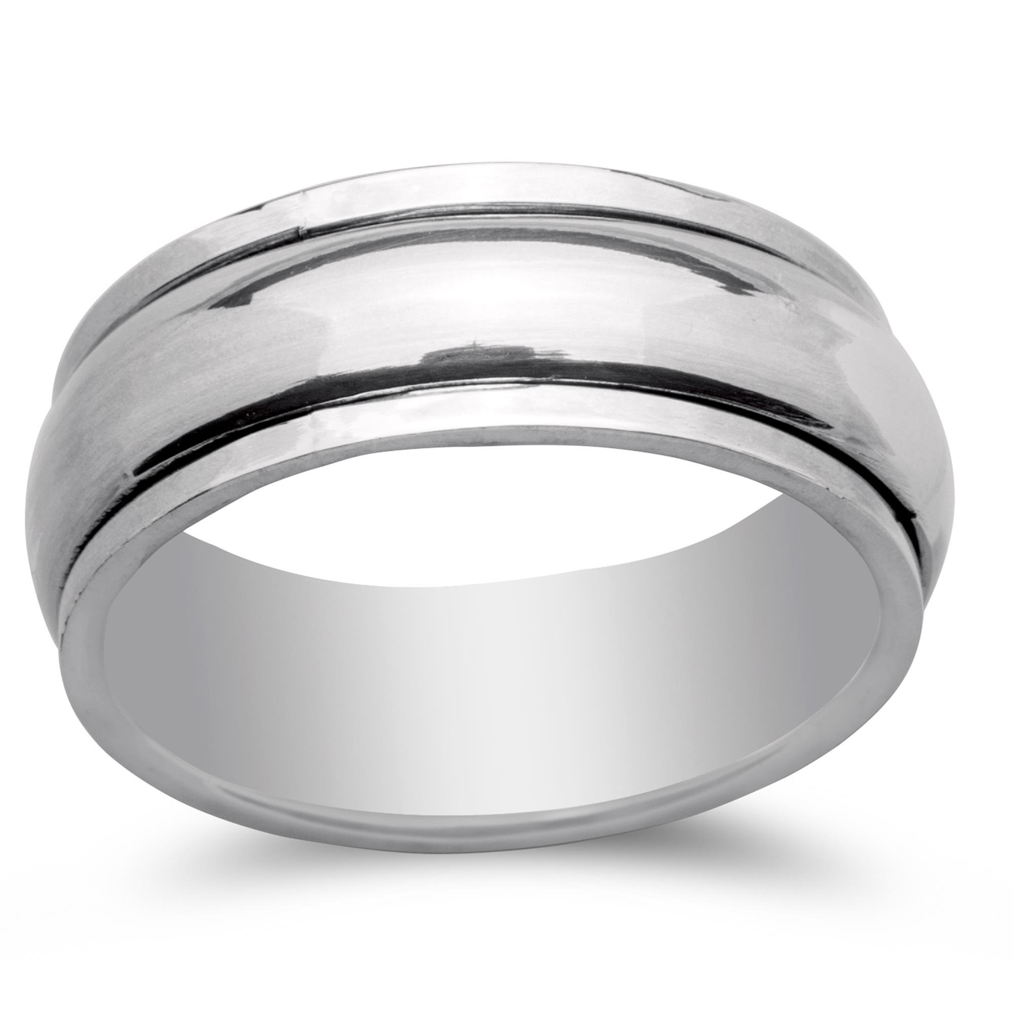 925 Sterling Silver Fidget Spinner Rings for Women & Men - Anxiety Relief Rings for Stress & Focus - Polished Plain Spinner Engagement Jewelry Gifts for Her/Him - Perfect for Office, Travel & Daily Relaxation