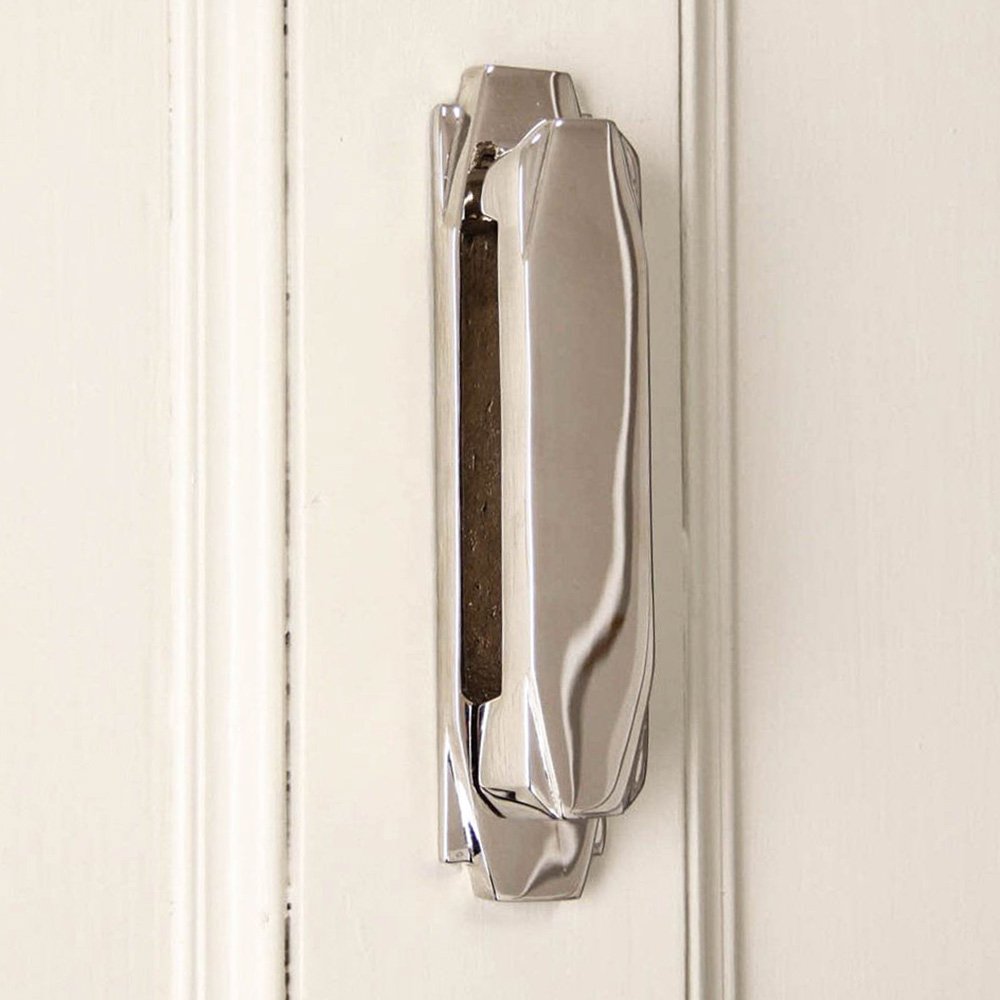 Vintage Art Deco Door Knocker in Polished Nickel - Elegant Entryway Decor for Classic Homes & Historic Renovations
