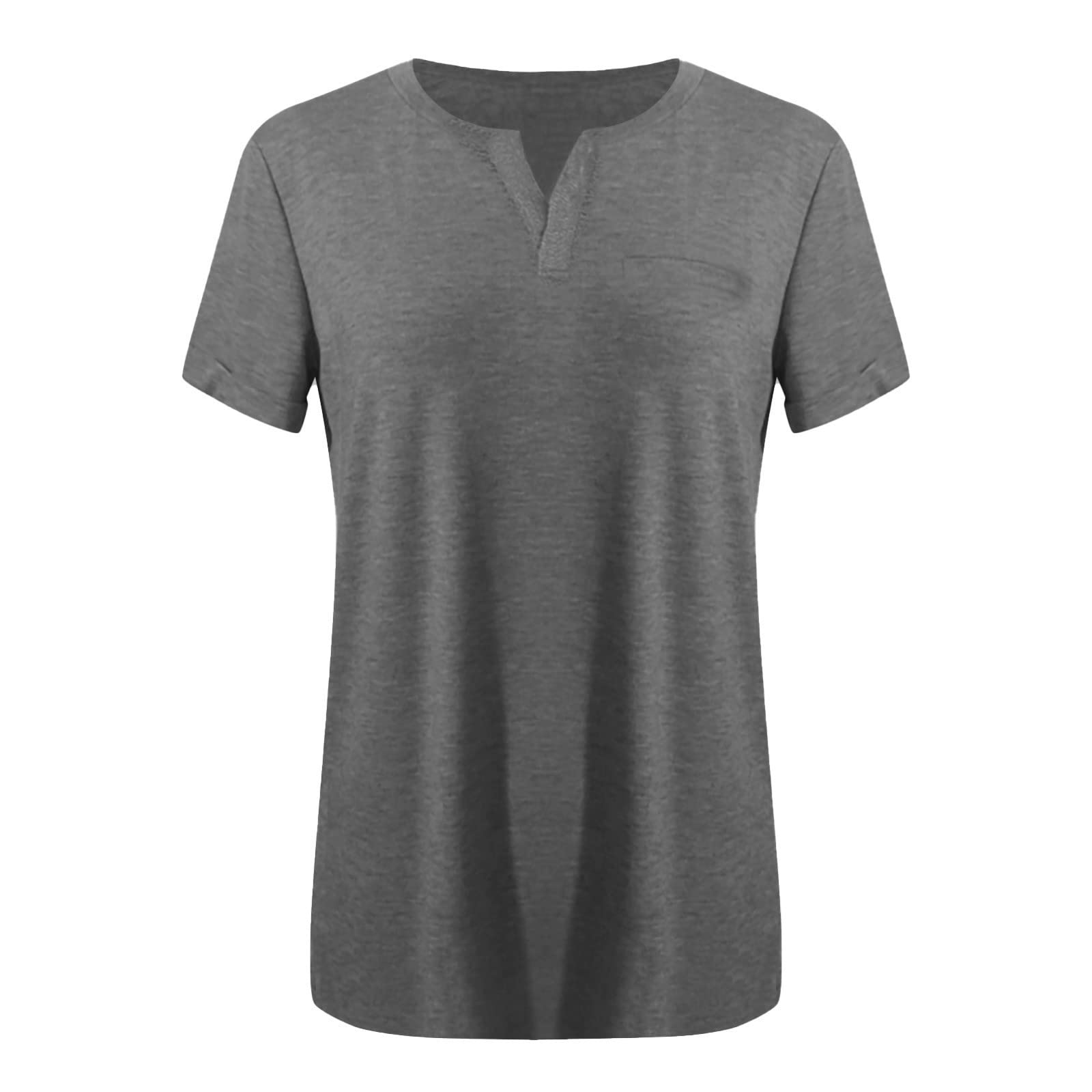 Trendy 2024 Plus Size Women's V-Neck Blouses with Pockets - Casual Comfort for Work & Outings