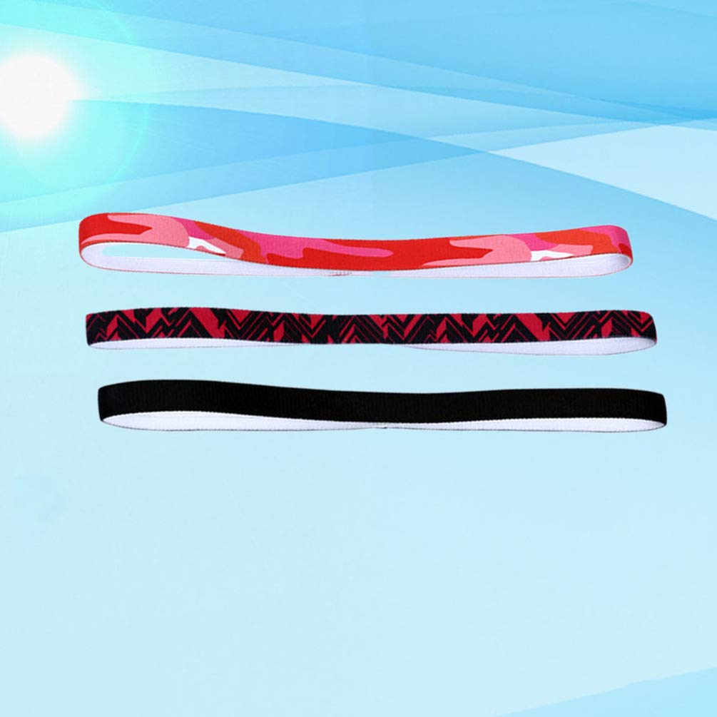 3 Pack Sweat Headbands for Women & Men - Elastic Sports Headband for Running, Workout, Fitness, Yoga - Non-Slip Hair Band & Turban Scarf for Active Lifestyles