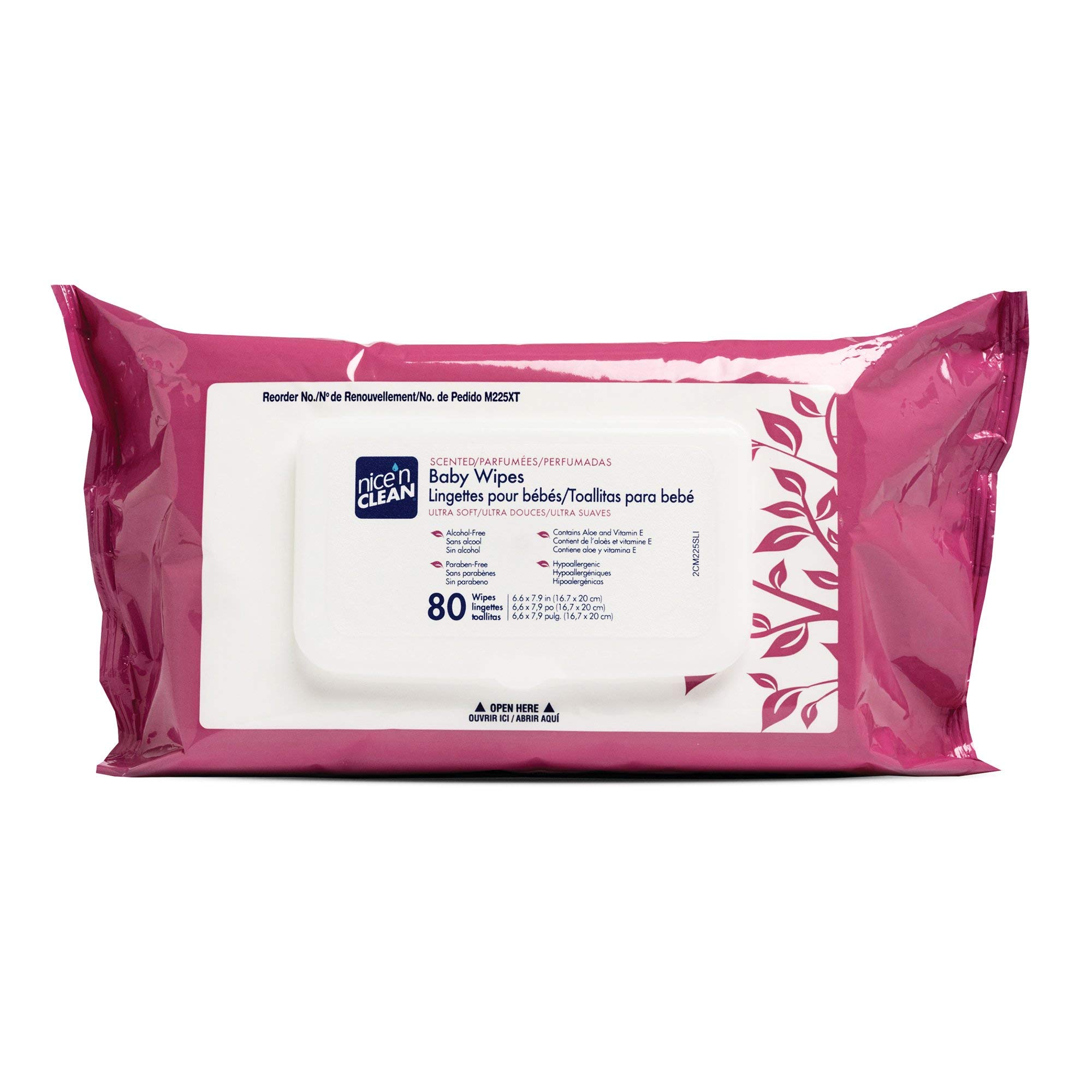 Nice'n Clean Baby Wipes with Aloe & Vitamin E - Ultra Soft & Gentle (80 Count, M225XT) | Case of 960 | Perfect for Diaper Changes, On-the-Go Cleaning & Sensitive Skin Care