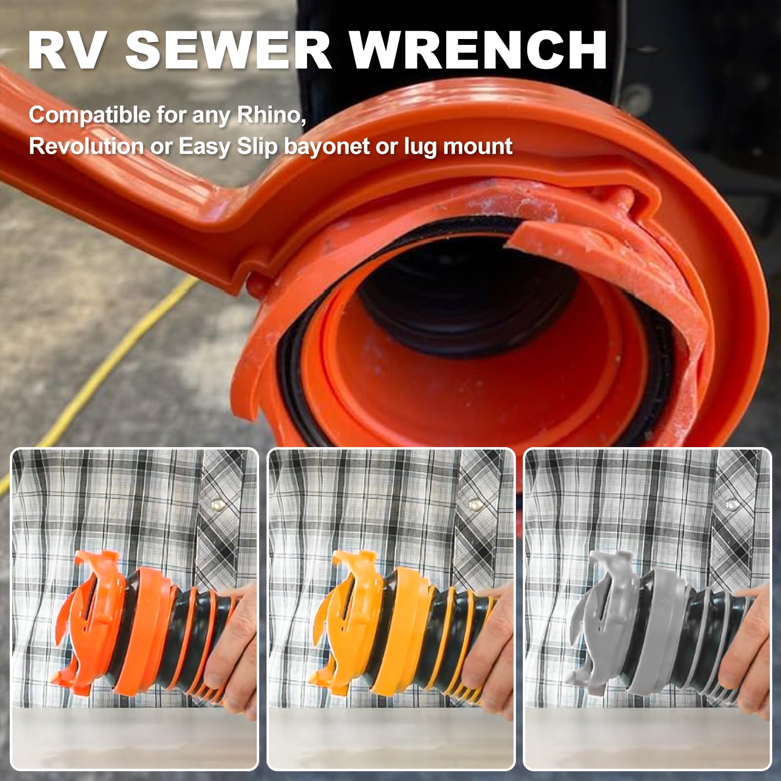 Ameri 39758 RV Sewer Hose Wrench Set - Bayonet & Lug Fitting Wrench for Rhino Sewer Hose & Rhinoflex RV Accessories | Durable RV Sewage Tool for Camping, Travel & Outdoor Adventures