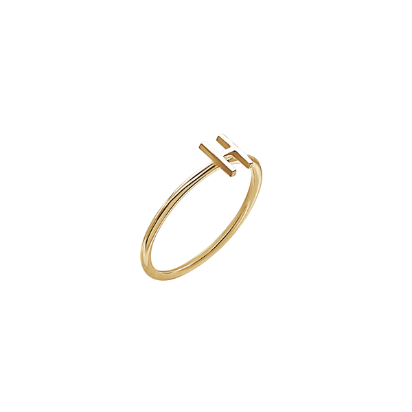 Amare Wear Initial Stackable Rings 14K Gold - Personalized Name Rings for Women, Dainty Layering Rings, Minimalist Jewelry Gift | Perfect for Everyday Wear, Stacking & Special Occasions