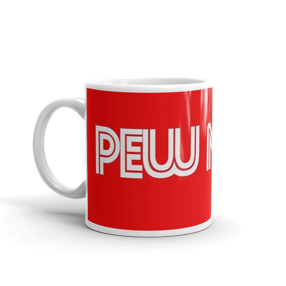 PEW NEWS 11 Oz White Ceramic Coffee Mug - Perfect for Morning Brew, Office Use & Gift Giving