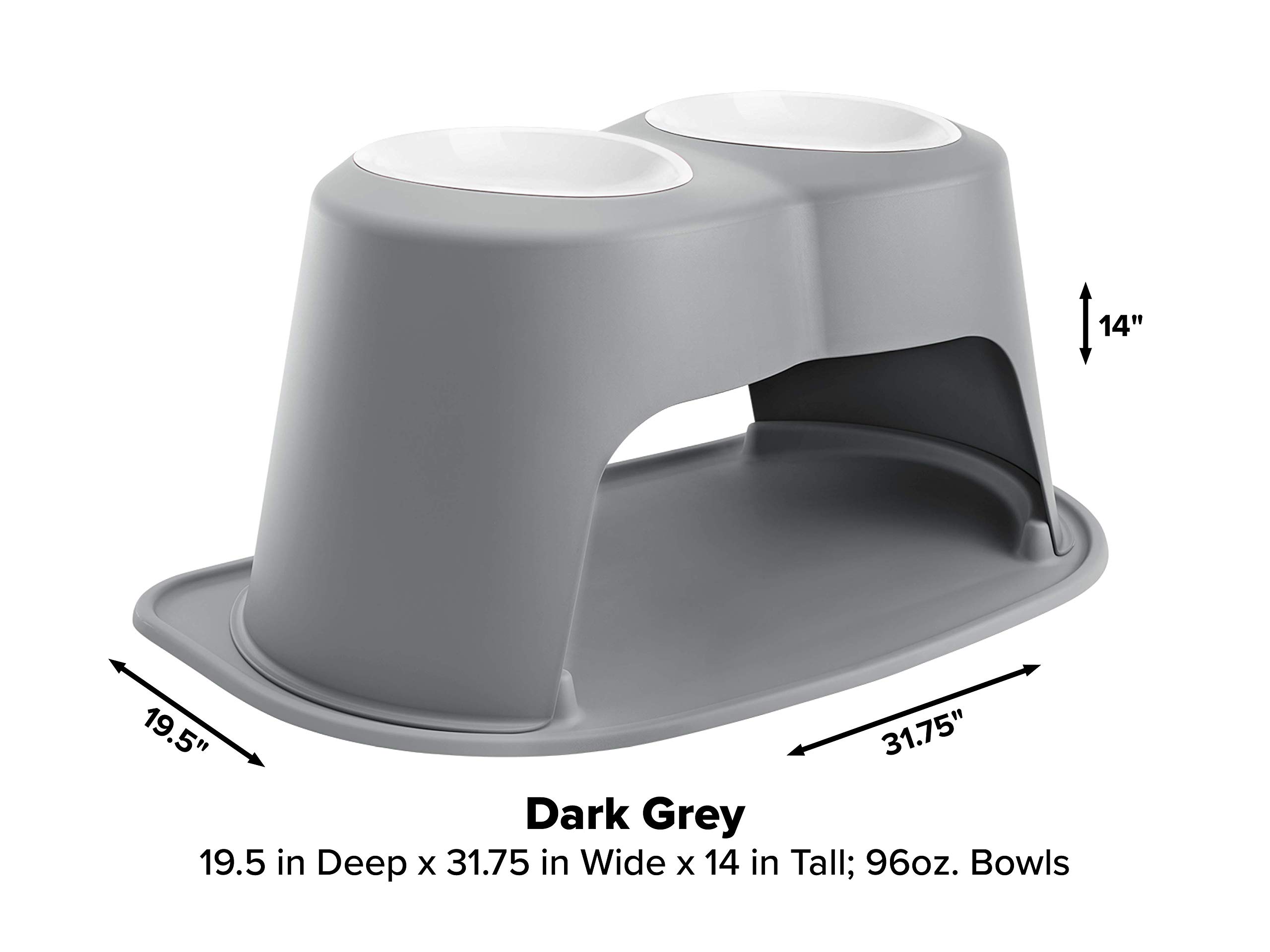 WeatherTech Double High Pet Feeding System with Plastic Dog & Cat Bowls - 14