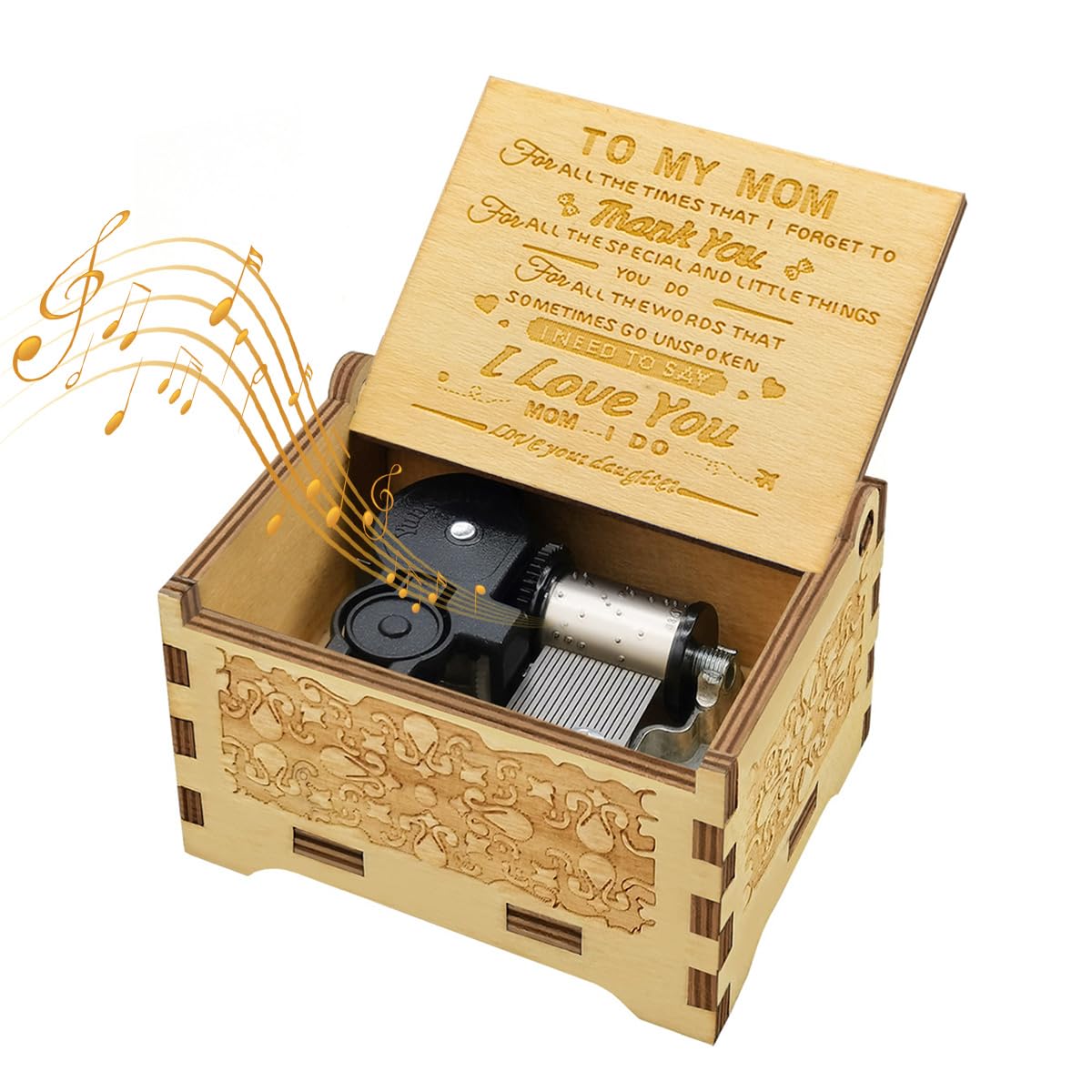 Personalized Music Box Gift for Mom from Daughter - Perfect for Birthday, Christmas, Mother's Day & Keepsake - Heartwarming Present for Special Occasions & Home Decor