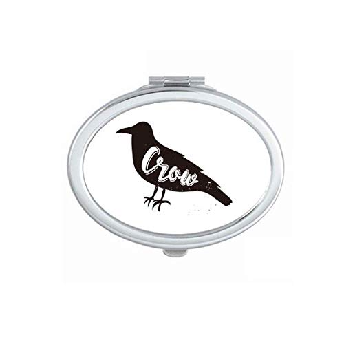DIYthinker Crow Black and White Animal Mirror - Portable Foldable Double-Sided Makeup Mirror with Stand for Travel, Home Vanity, and Professional Makeup Artists