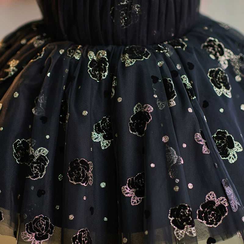 Black Girls Christmas Dress - Elegant Princess Party Gown for Kids | Holiday Photo Shoot, Pageant & Special Occasion Wear