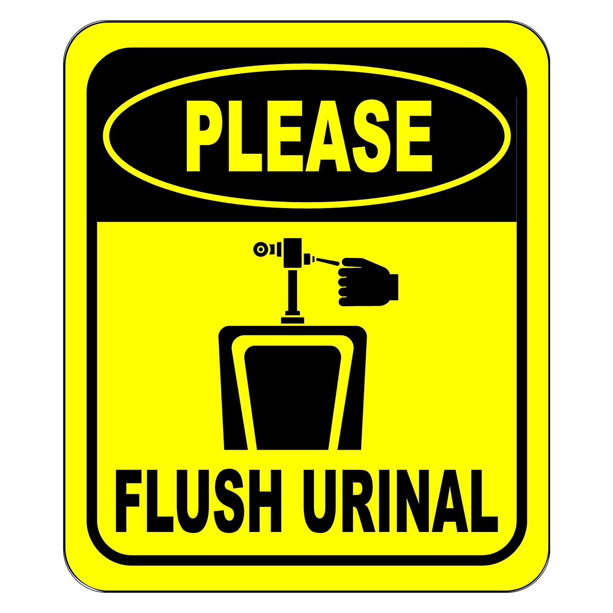 Funny Urinal Sign - 'Please Flush' Aluminum Composite Bathroom Sign - 8.5