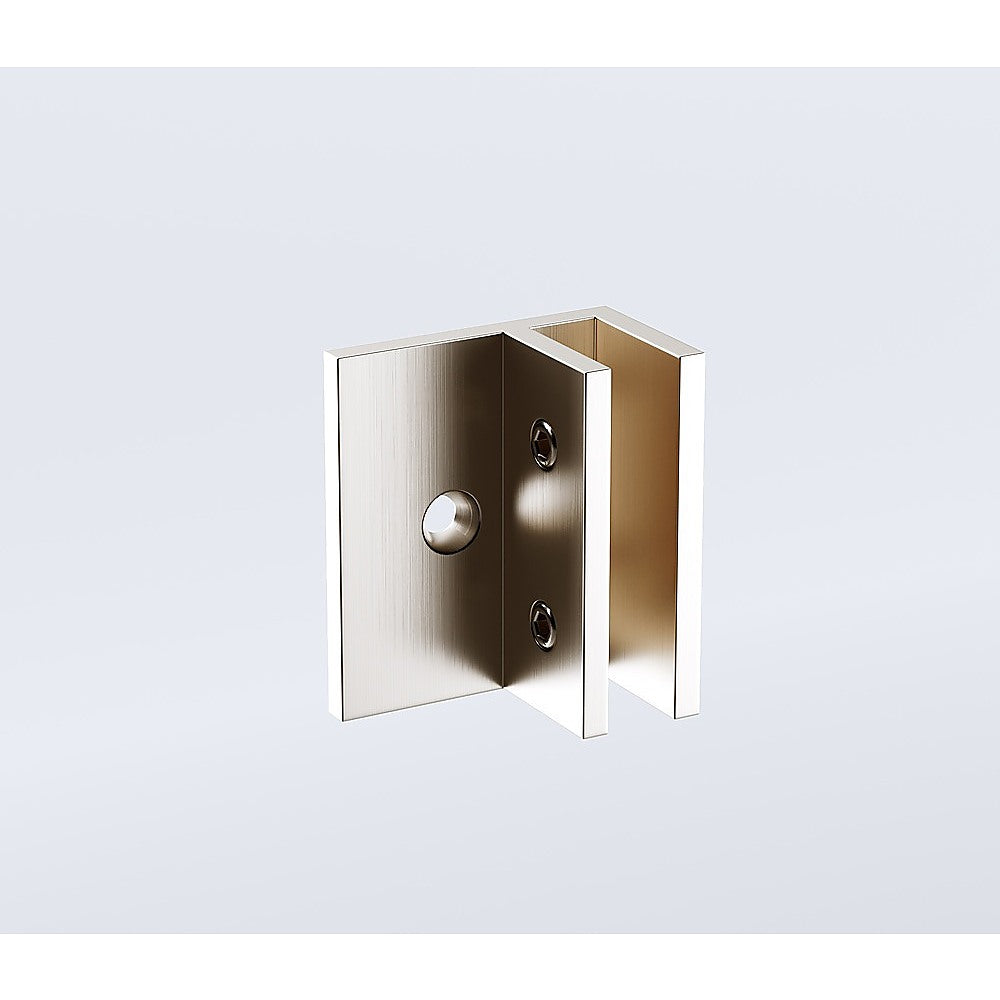100x210cm Frameless Glass Shower Screen with Nickel Wall F Brackets - Waterproof Bathroom Enclosure for Modern Home & Hotel Use