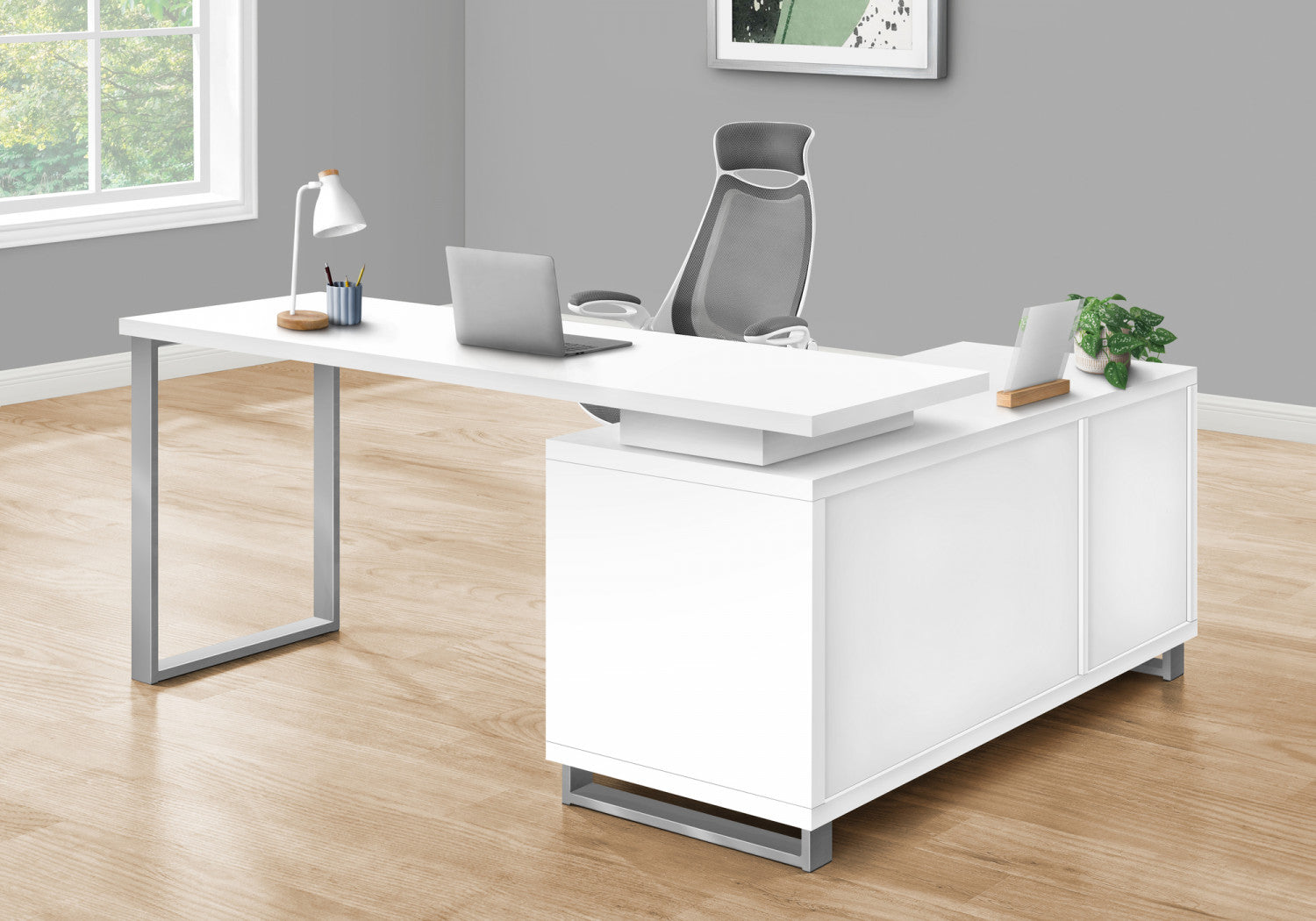 Runo Desk - Modern White Office Desk for Home & Workspace | Ergonomic Study & Workstation Solution