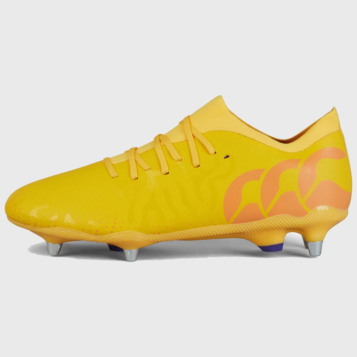 Canterbury Speed Infinite Pro SG Rugby Boots for Men - High-Performance Soccer Cleats in Amber Yellow - Perfect for Rugby Matches and Training on Soft Ground