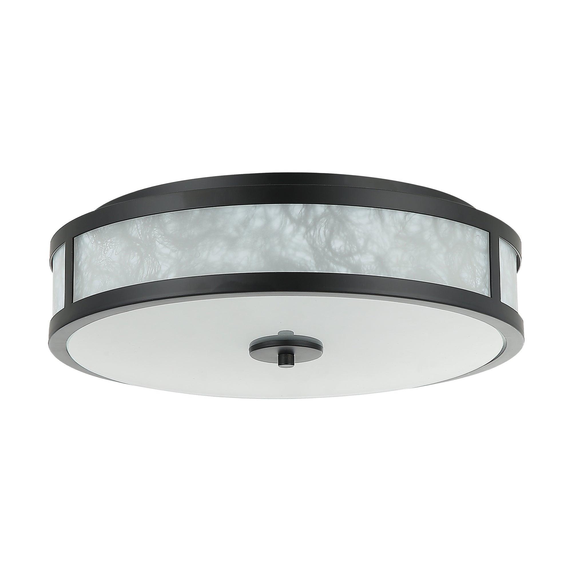 16 Inch Modern Black Flush Mount Ceiling Light Fixture - 3 Lights, Dimmable LED for Bedroom, Living Room, Kitchen & Hallway Lighting