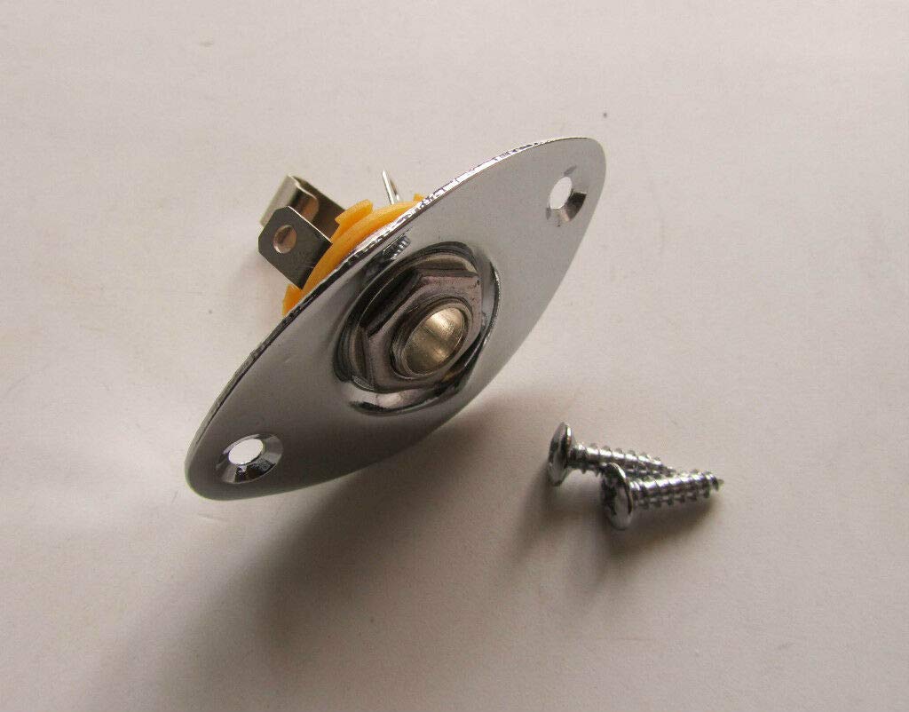 Electric Guitar Output Jack Plate - Oval Jack Plate with Screws for Electric Guitar Replacement & Repair | Perfect for DIY Guitar Upgrades & Maintenance