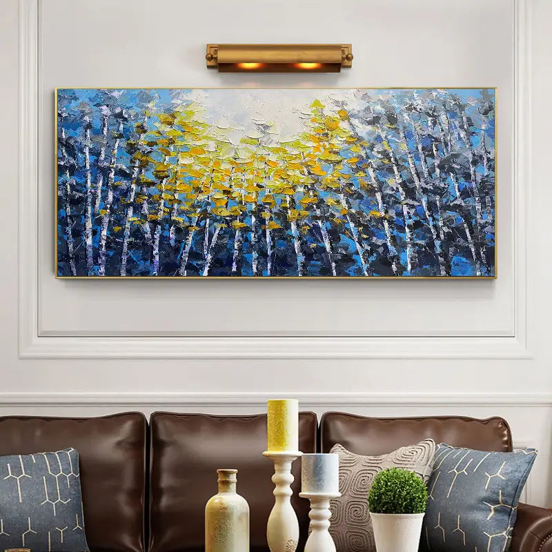 Beautiful Flower and Tree Painting #FT027 - Handmade Canvas Art for Home Decor, Living Room, Bedroom & Office Wall