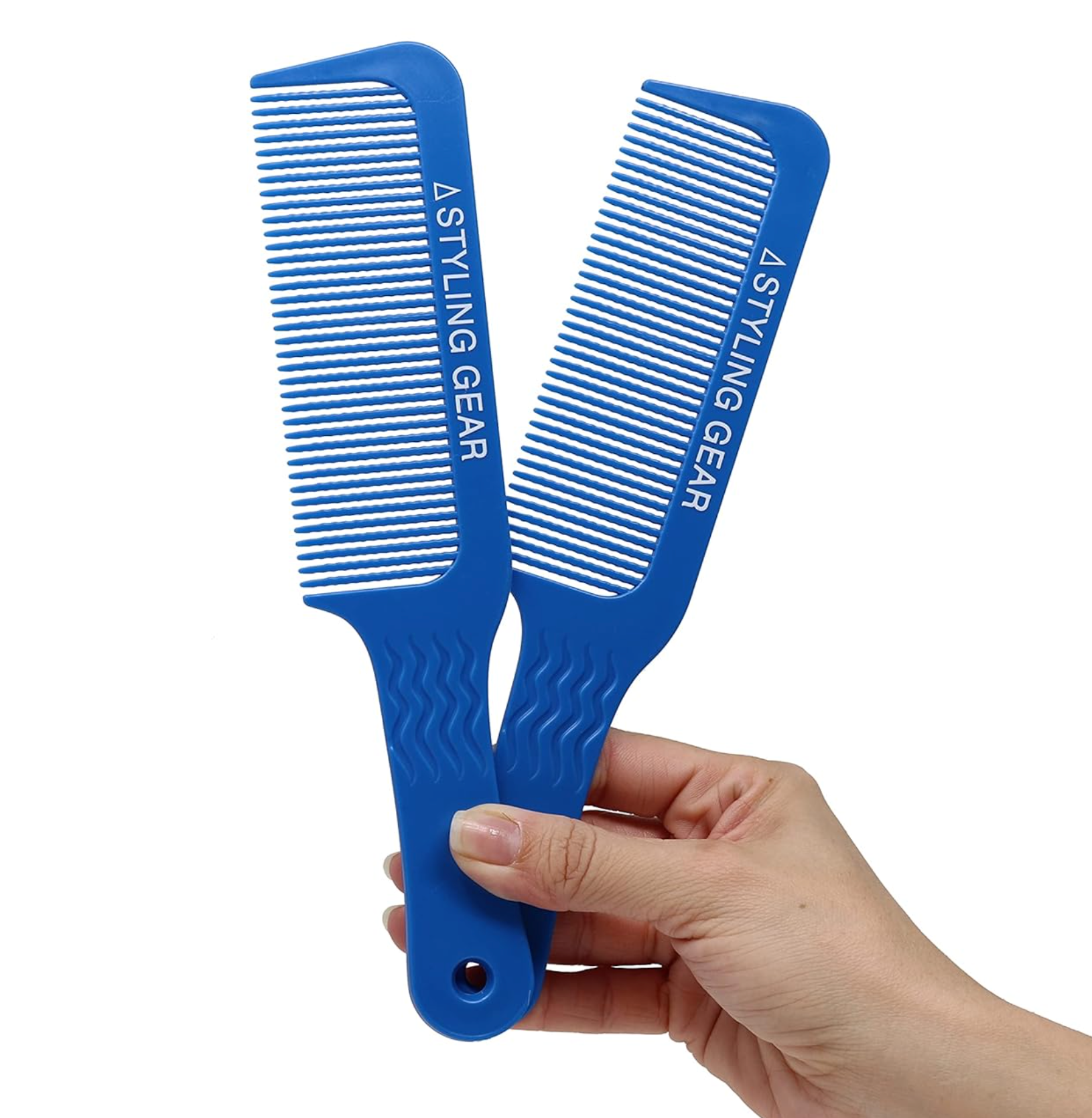Styling Gear #404 Clipper 9 Wavy Tooth Flat Top Blending Comb - 2 Pack for Professional Hair Cutting & Styling - Perfect for Barbers, Stylists & Home Use