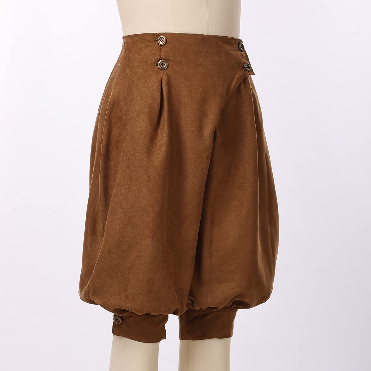 GRACEART Women's Renaissance Pants - Pirate Style Suede High Waist Medieval Trousers with Double Breasted Design | Perfect for LARP, Cosplay, Renaissance Fairs & Historical Reenactments