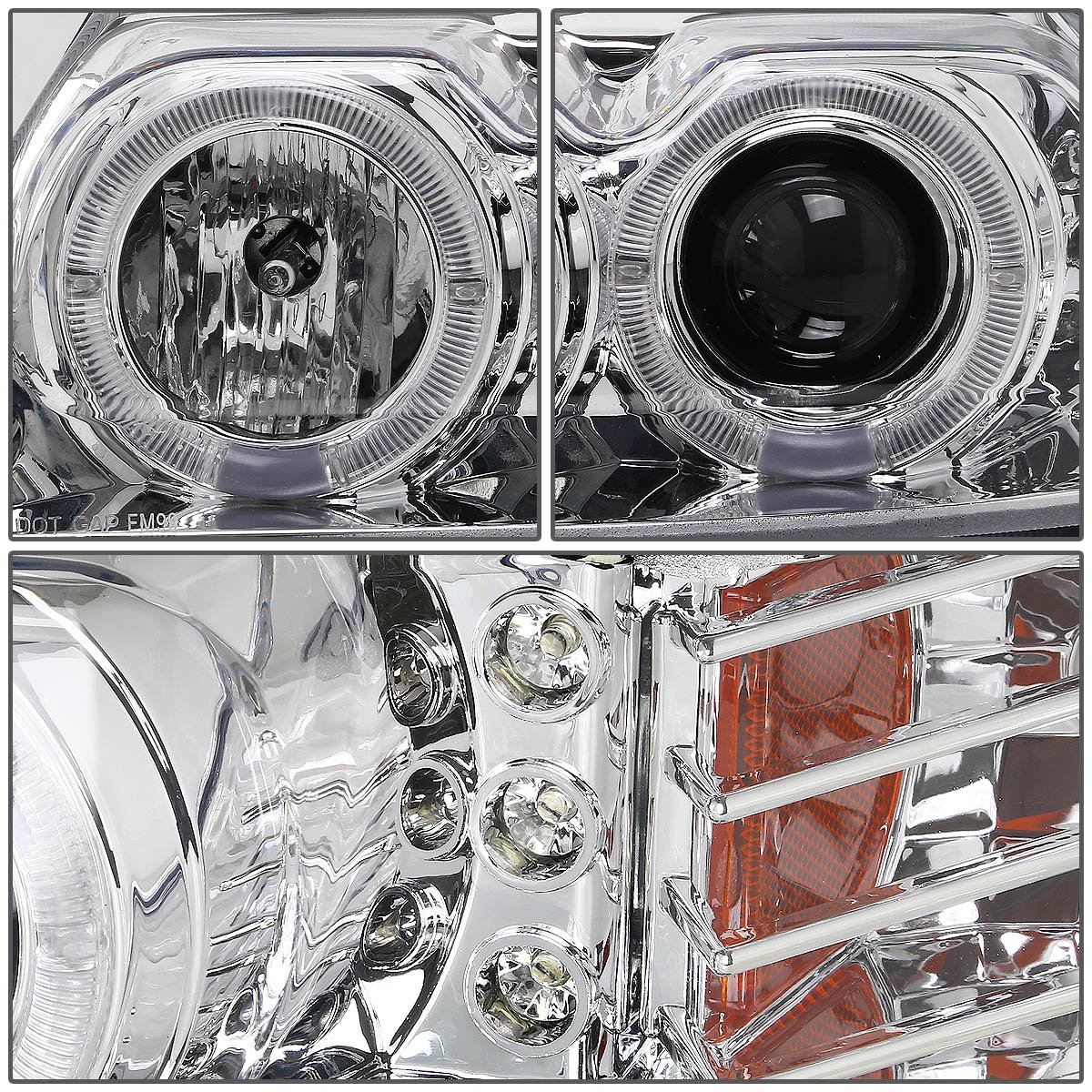 DNA MOTORING HL-HPL-LED-FM99-CH-AM LED Headlight Assembly Pair - Compatible with [Vehicle Model] - Driver & Passenger Side - High Performance Replacement Headlights for Night Driving & Off-Road Use