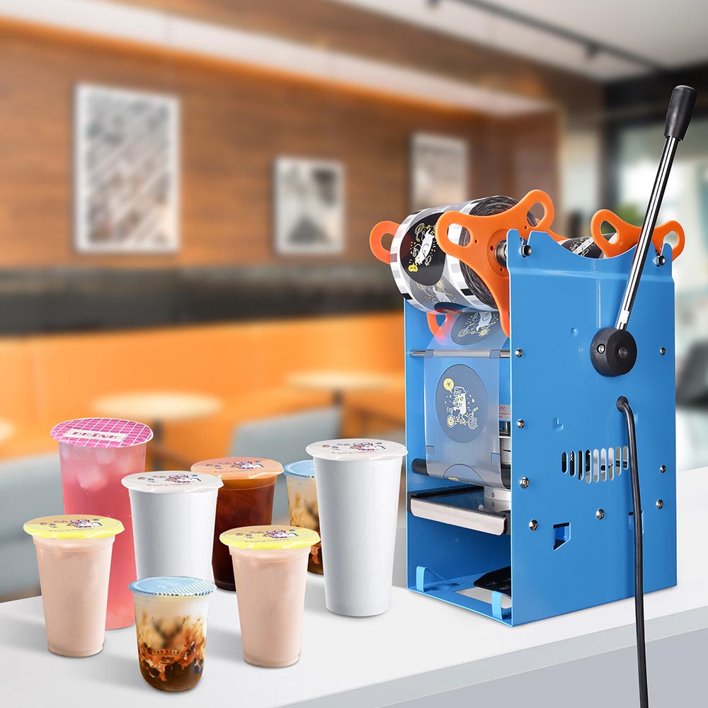 TheLAShop Manual Bubble Tea Cup Sealer Machine for Boba Shop - Durable & Portable Drink Sealing Device for Bubble Tea, Smoothies, and Iced Coffee Shops